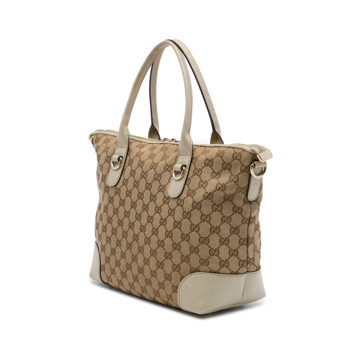 Gucci GG Canvas Heart Bit Satchel — Brown
