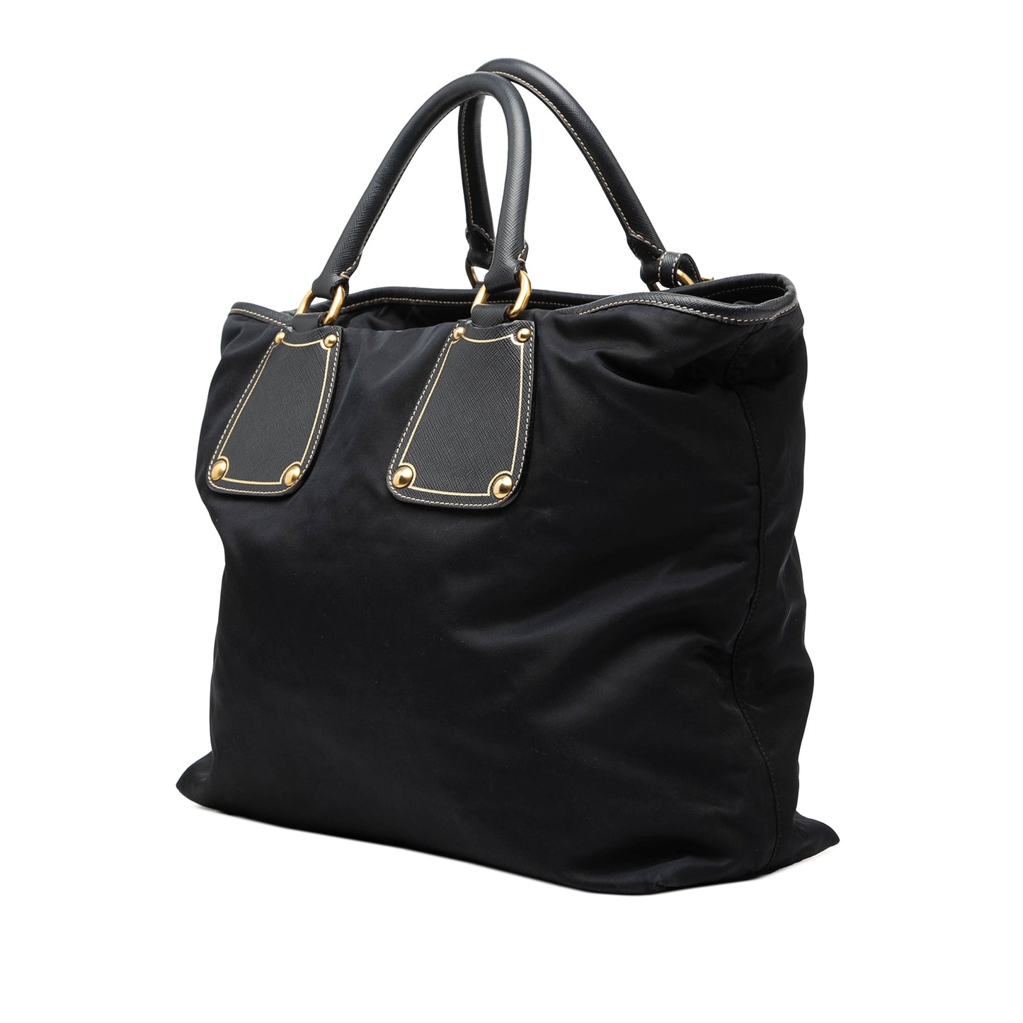 Saffiano Trimmed Tessuto Satchel