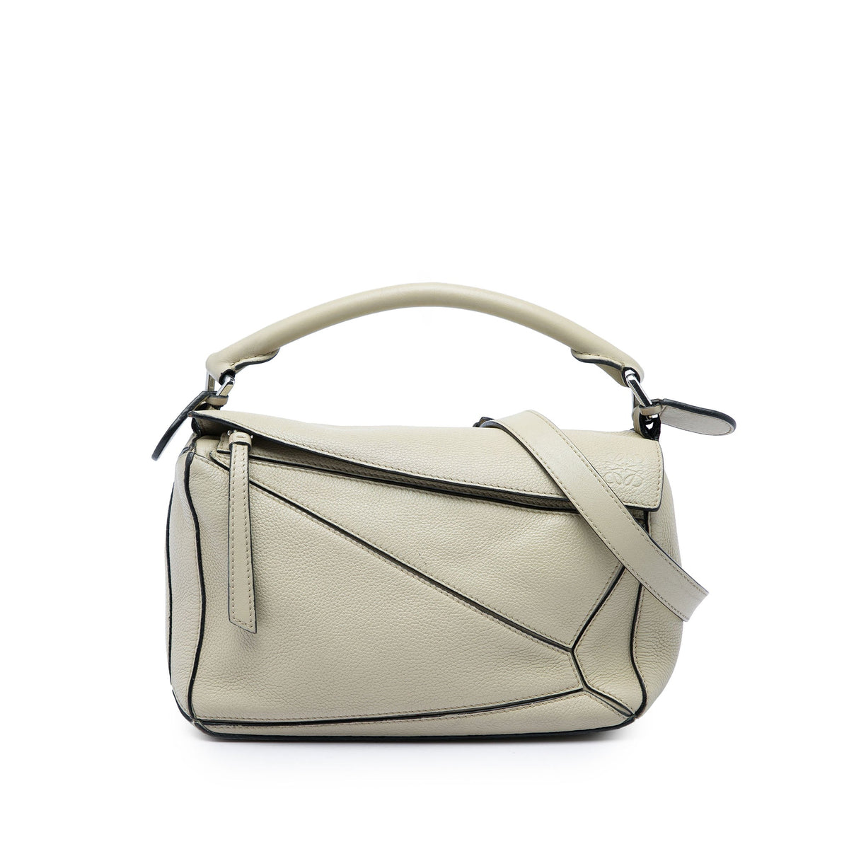 LOEWE Small Calfskin Puzzle Satchel — Brown