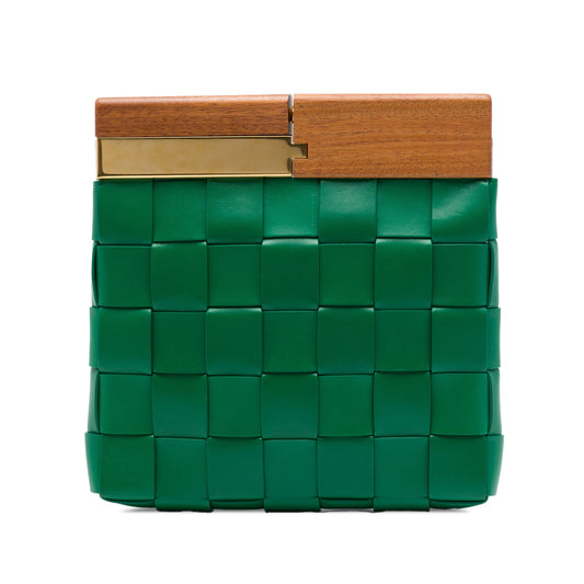 Bottega Veneta Lambskin Maxi Intrecciato The Snap Clutch