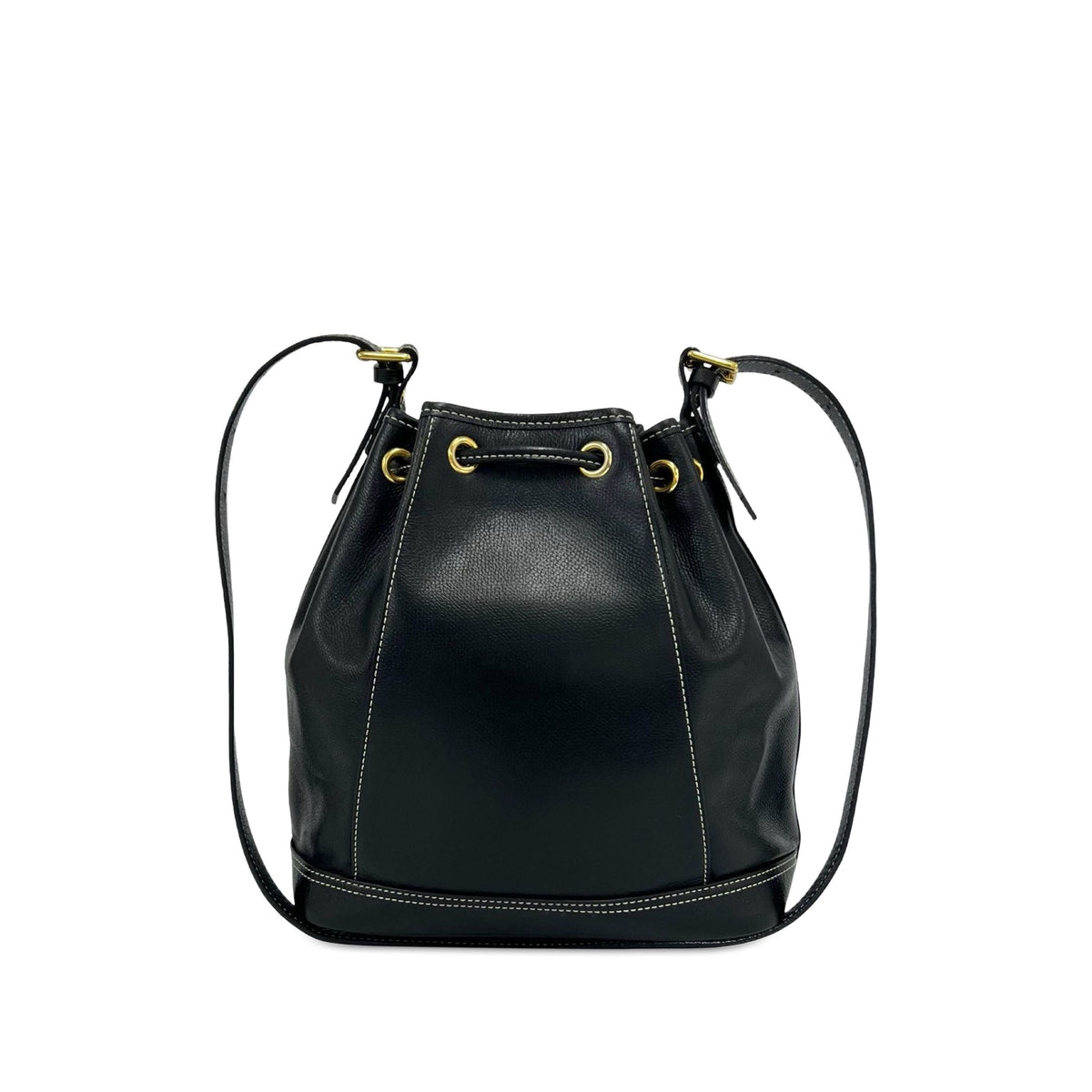 Saint Laurent Leather Bucket Bag — Black