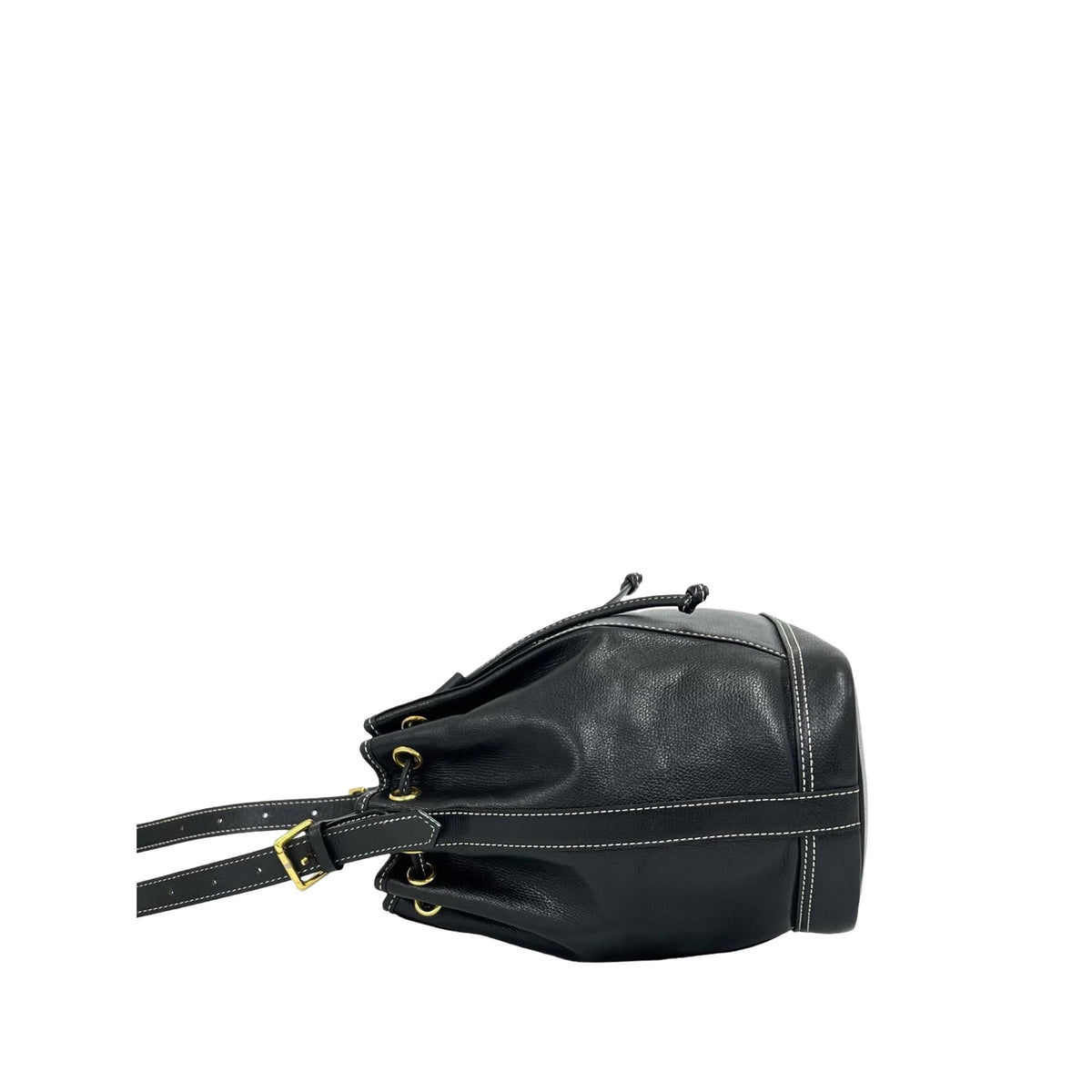 Saint Laurent Leather Bucket Bag — Black