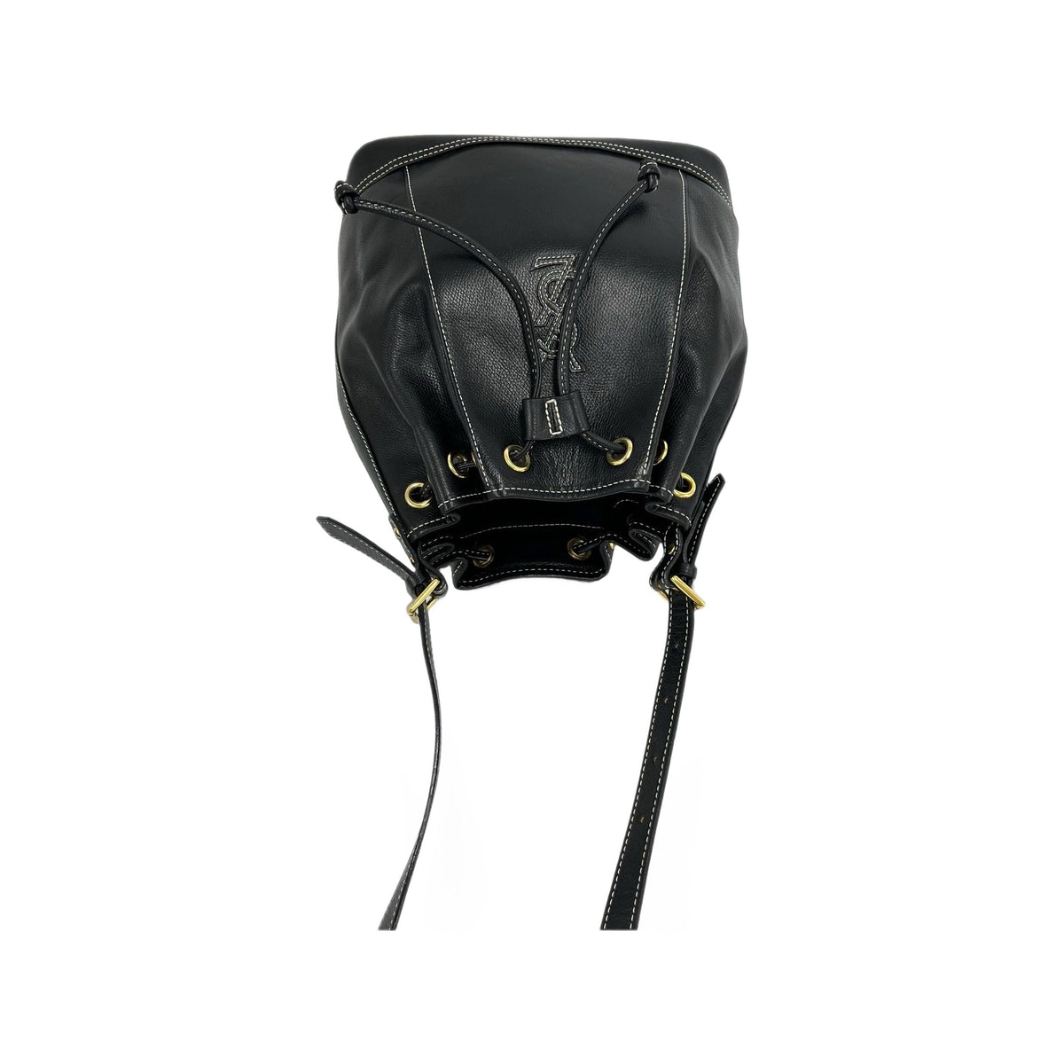 Saint Laurent Leather Bucket Bag — Black