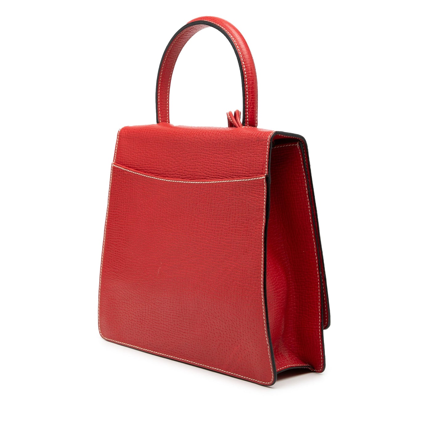 Textured Leather Barcelona Top Handle Bag