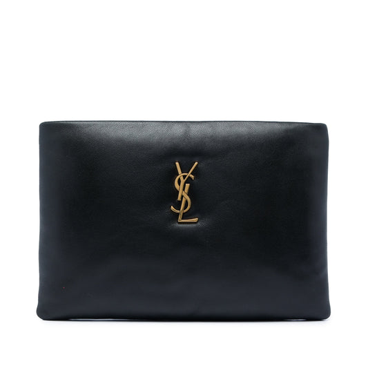 Saint Laurent Small Lambskin Calypso Zipped Pouch