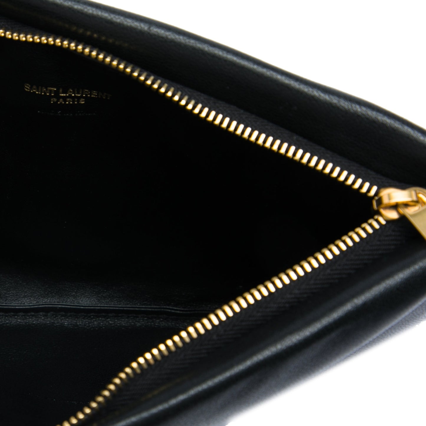 Saint Laurent Small Lambskin Calypso Zipped Pouch