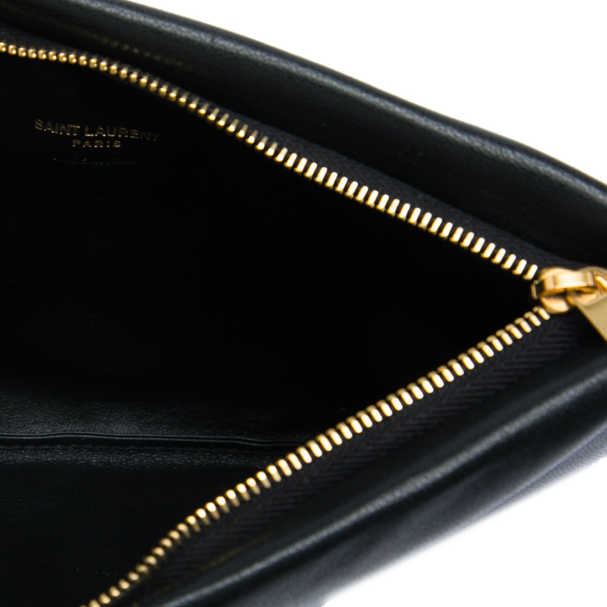 Saint Laurent Small Lambskin Calypso Zipped Pouch