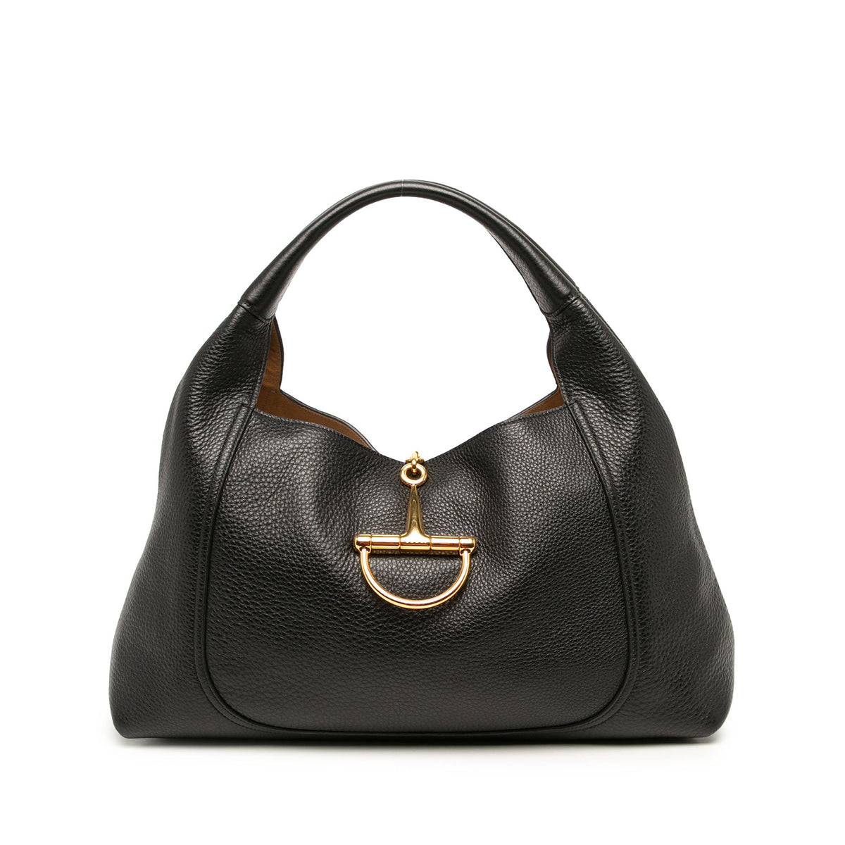 Gucci Maxi Grained Calfskin Softbit Hobo — Black