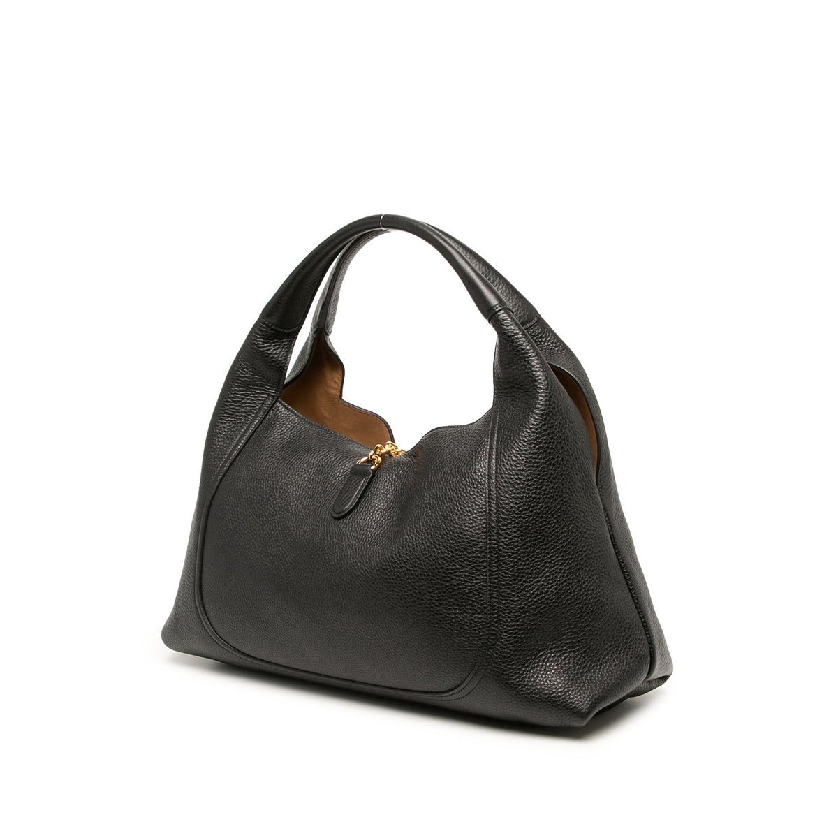 Gucci Maxi Grained Calfskin Softbit Hobo — Black