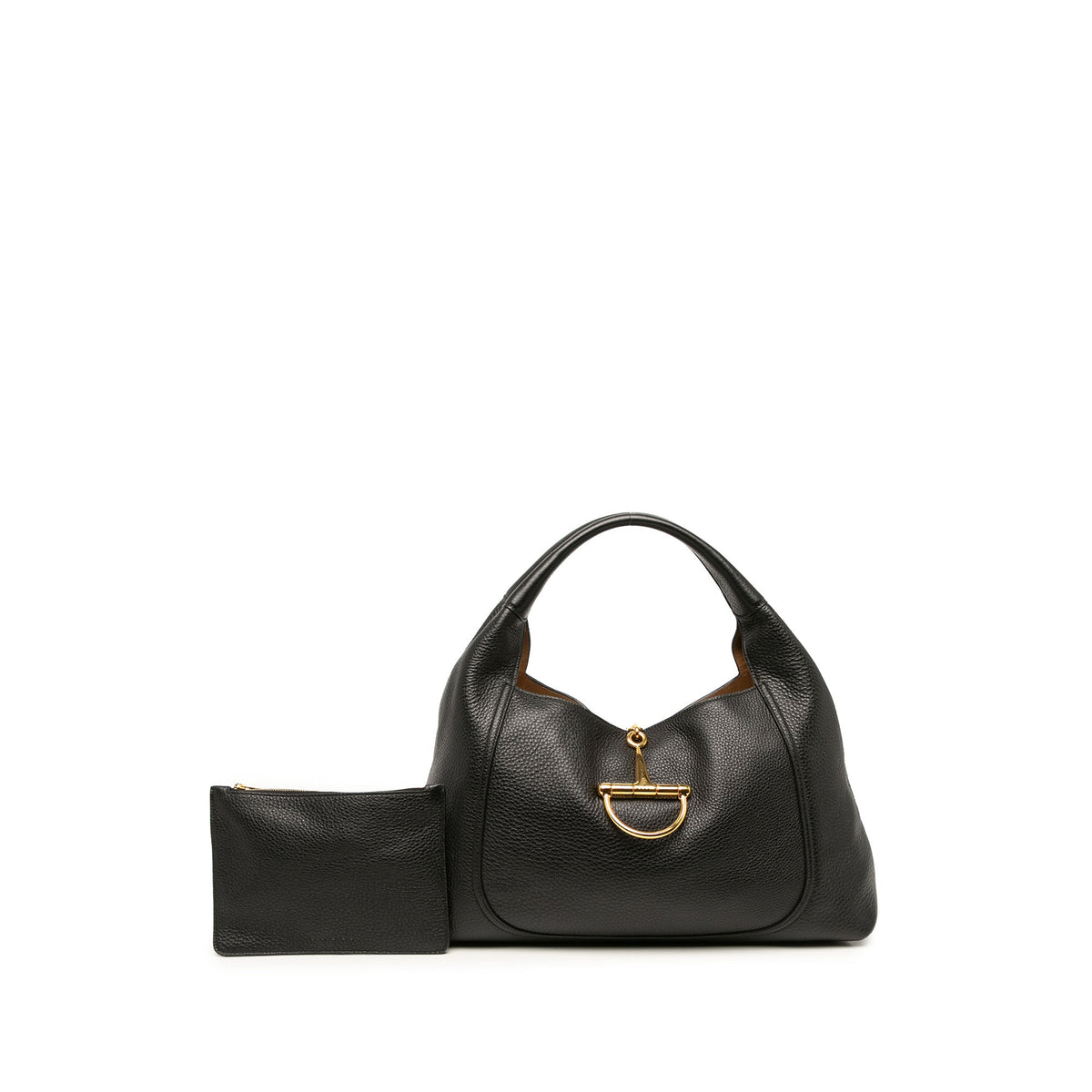 Gucci Maxi Grained Calfskin Softbit Hobo — Black