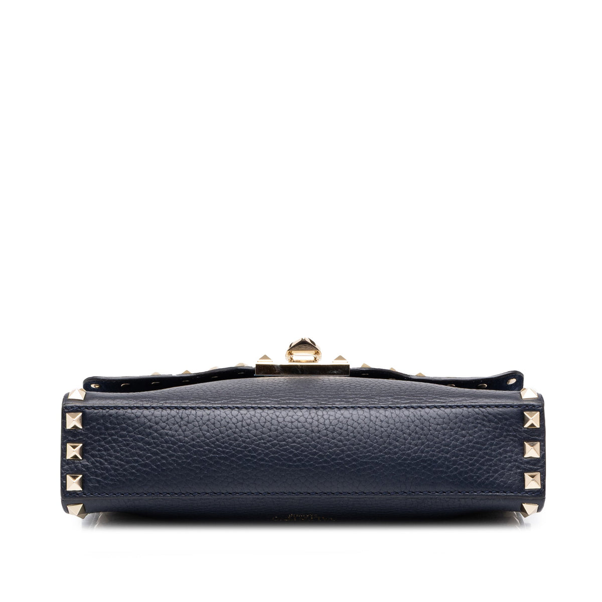 Valentino Medium Pebbled Calfskin Rockstud Flip Lock Crossbody — Blue