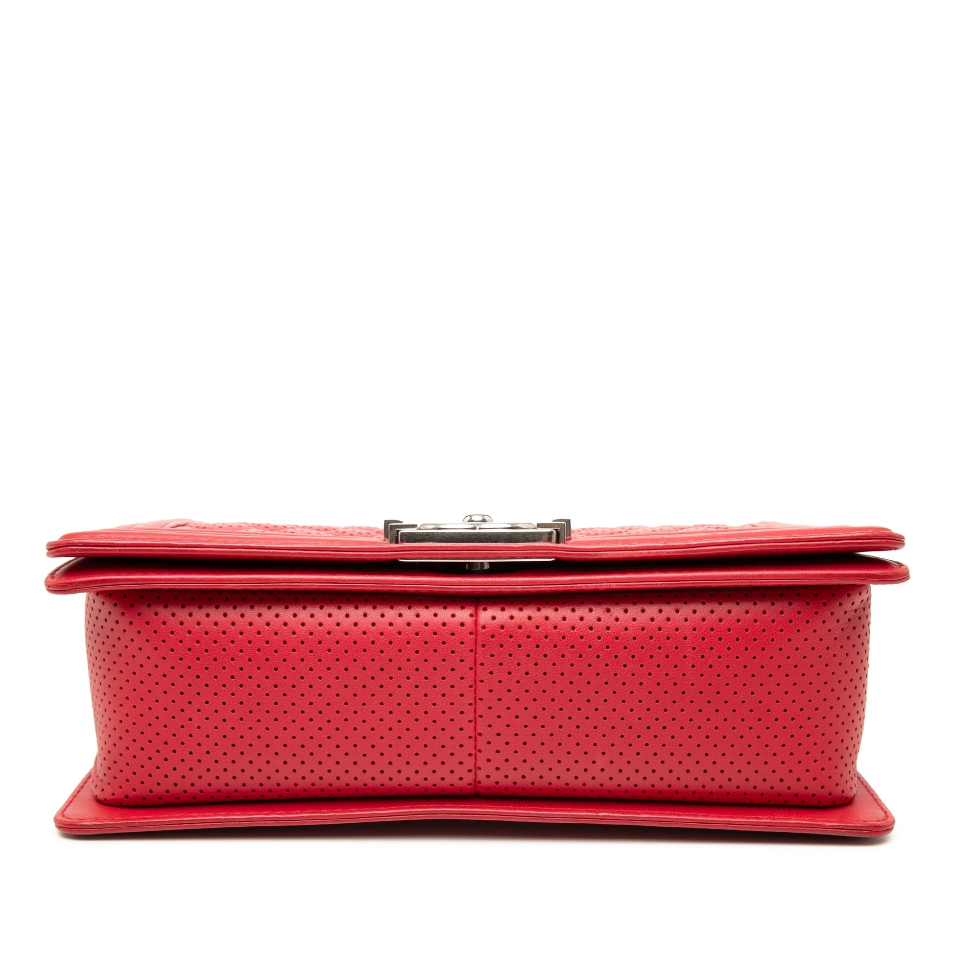 Chanel Old Medium Quilted Perforated Lambskin Boy Flap