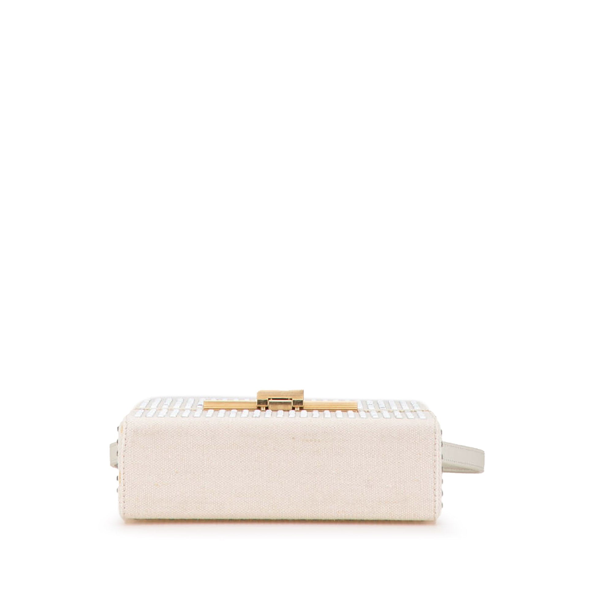 Bottega Veneta Crystal Embellished Canvas Daisey Crossbody