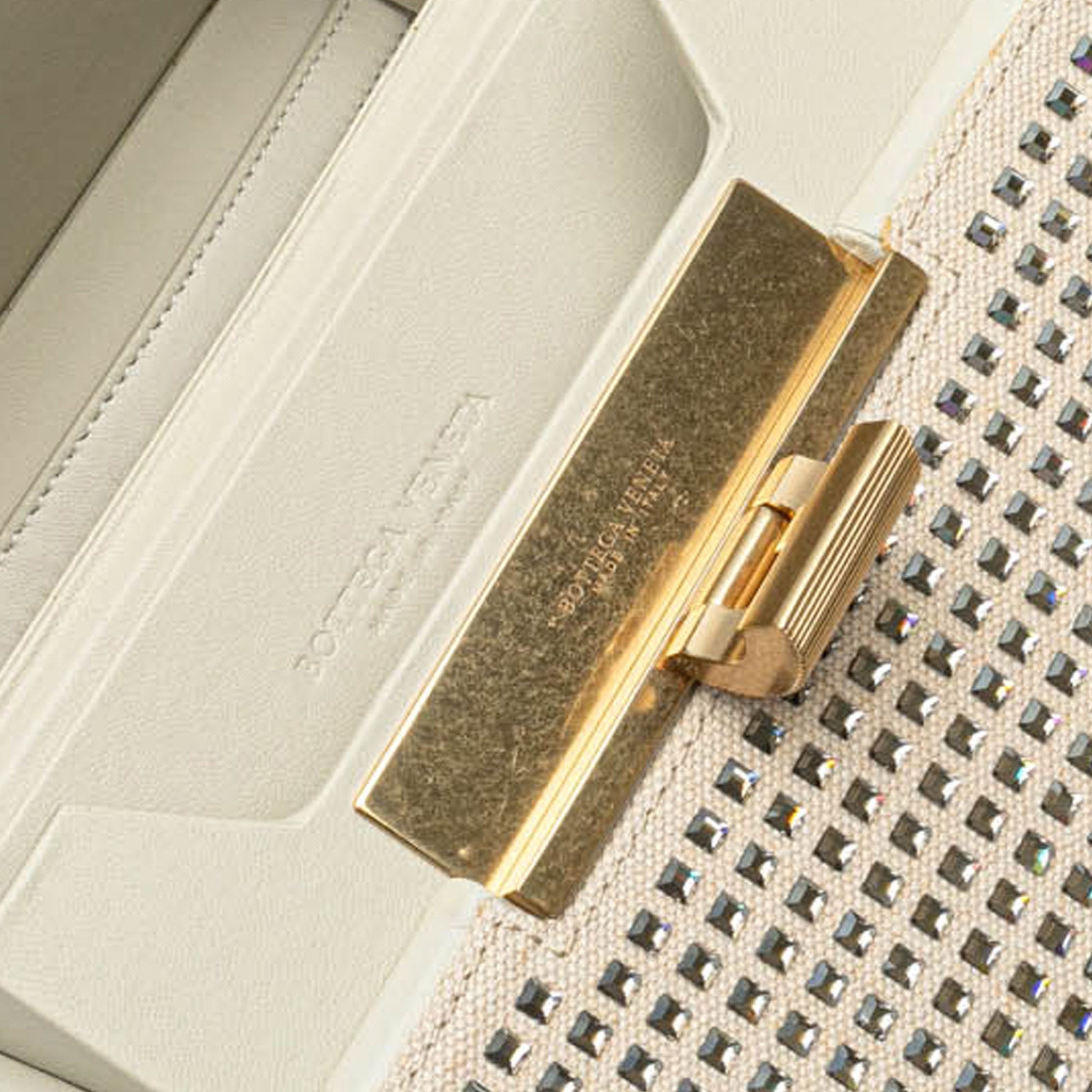 Bottega Veneta Crystal Embellished Canvas Daisey Crossbody