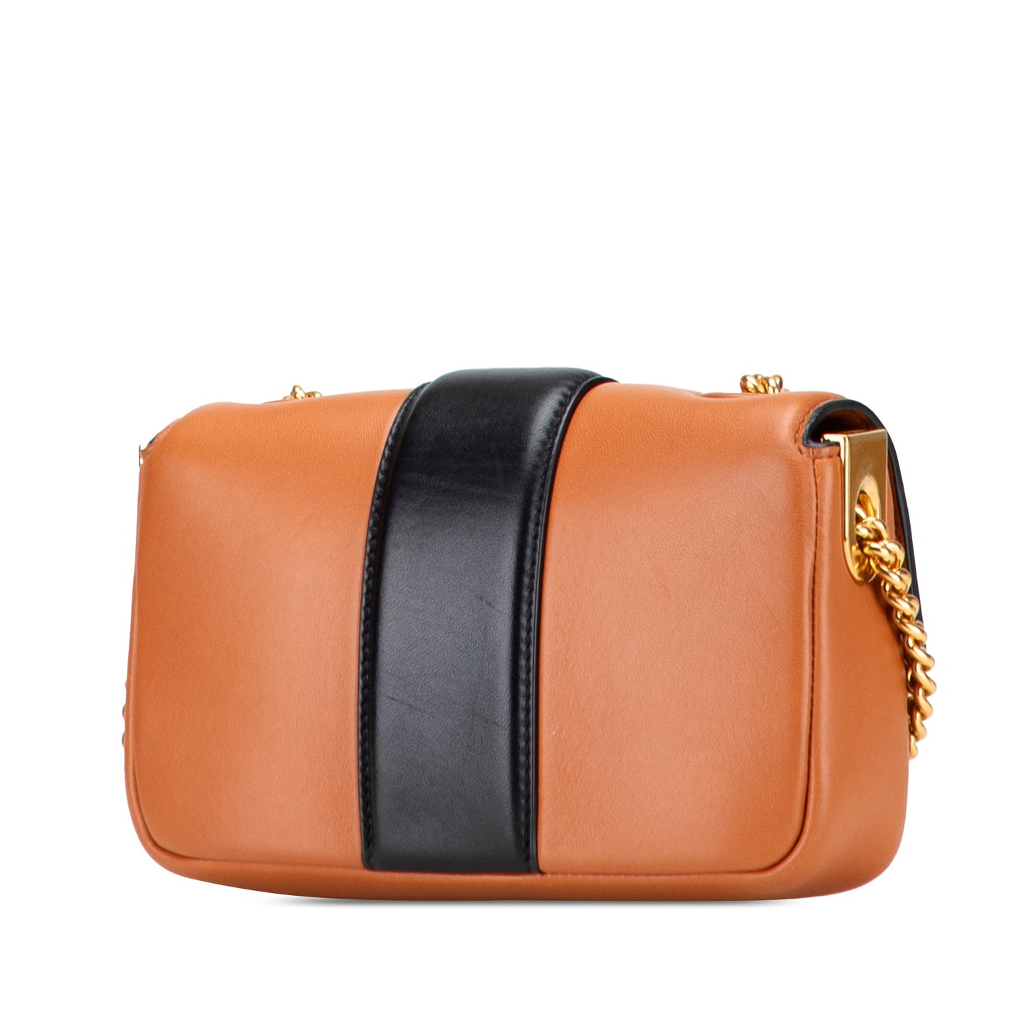 Fendi Mini Bicolor Nappa Apolo Chain Baguette Shoulder Bag