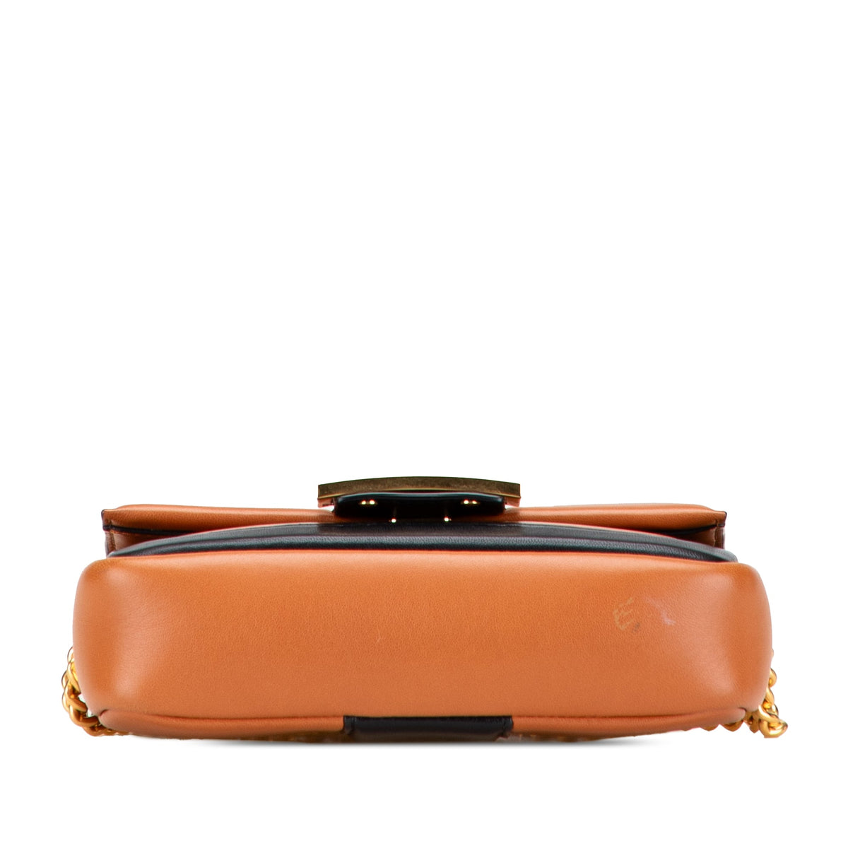Fendi Mini Bicolor Nappa Apolo Chain Baguette Shoulder Bag