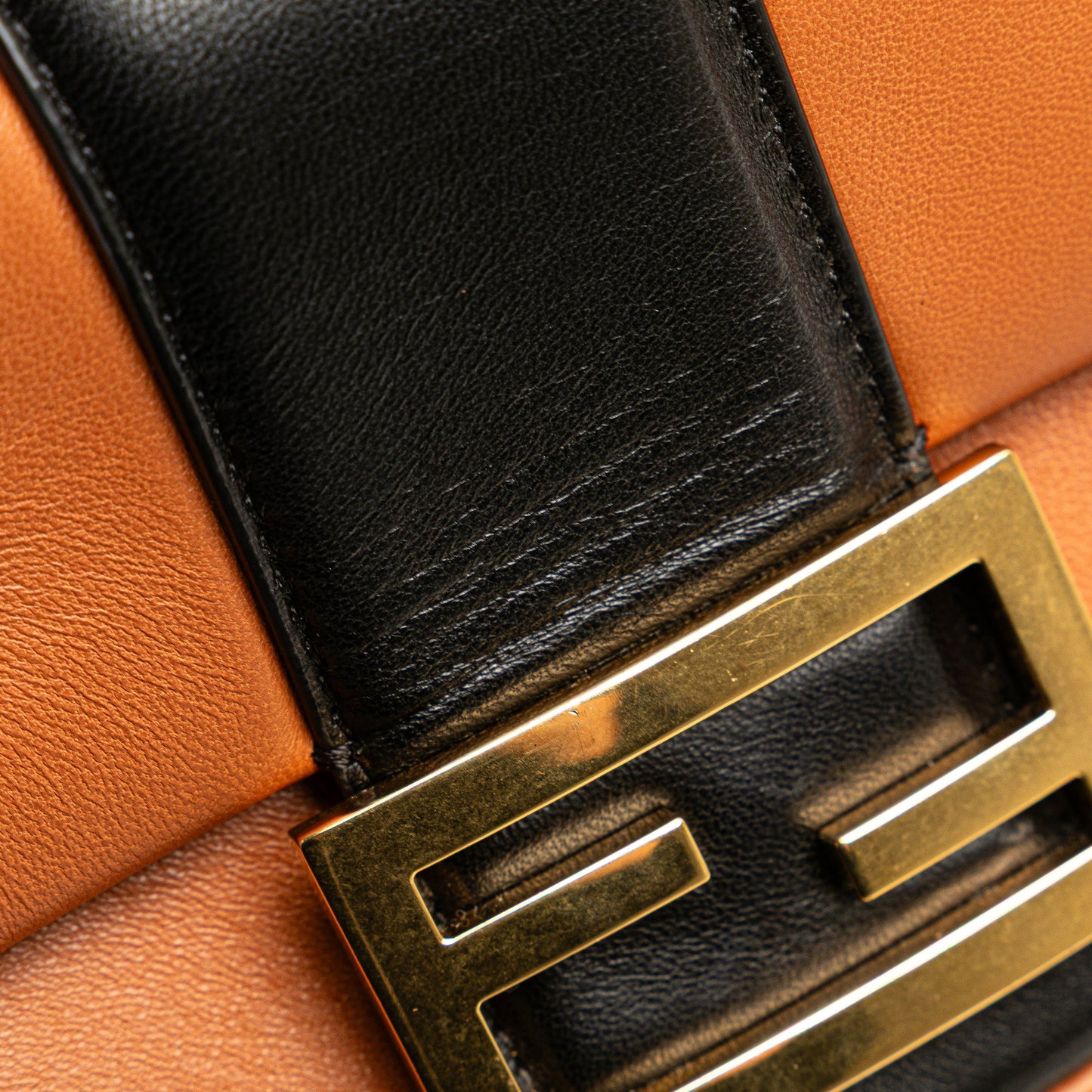 Fendi Mini Bicolor Nappa Apolo Chain Baguette Shoulder Bag