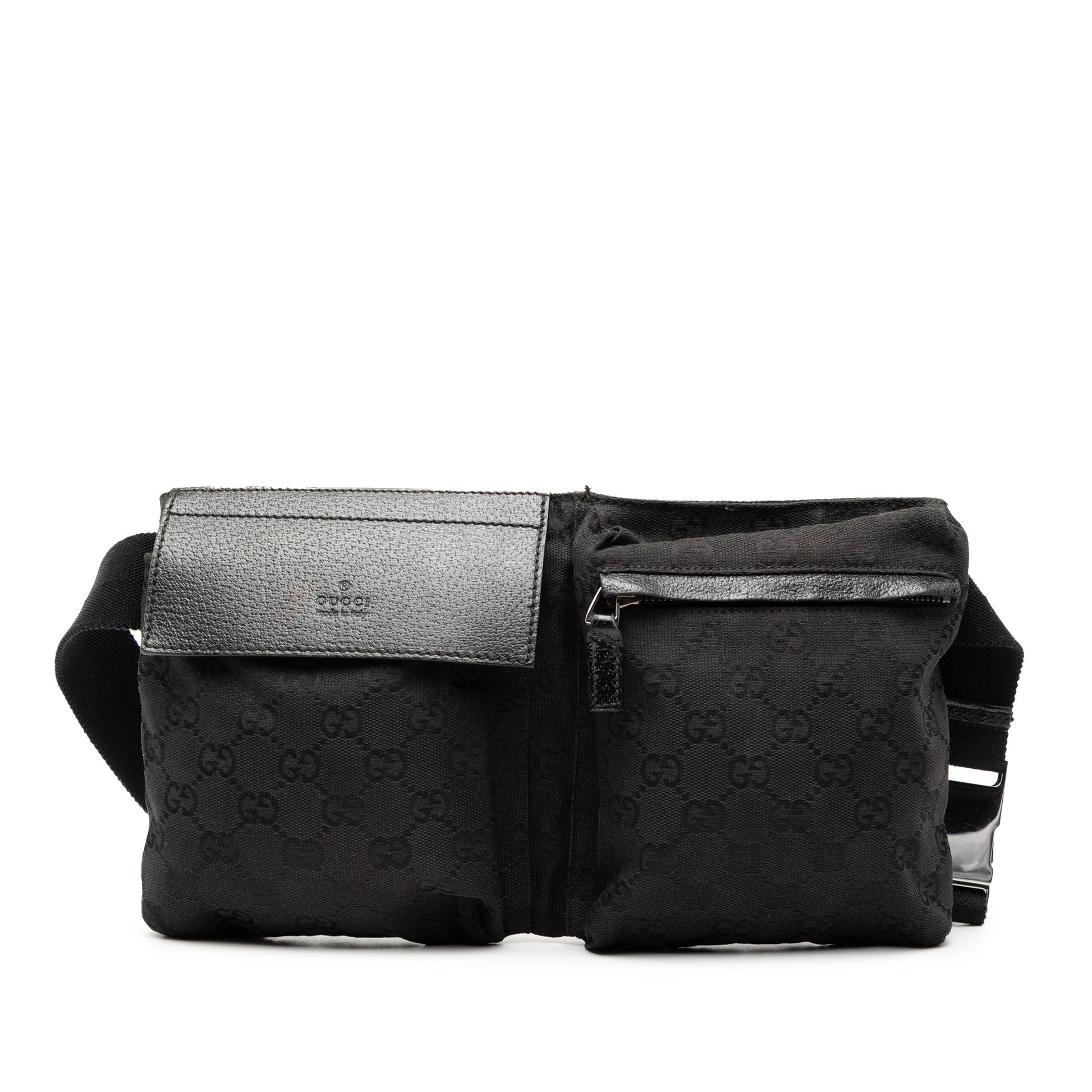 Gucci GG Canvas Double Pocket Belt Bag