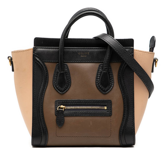 Celine Nano Tricolor Leather Luggage Tote