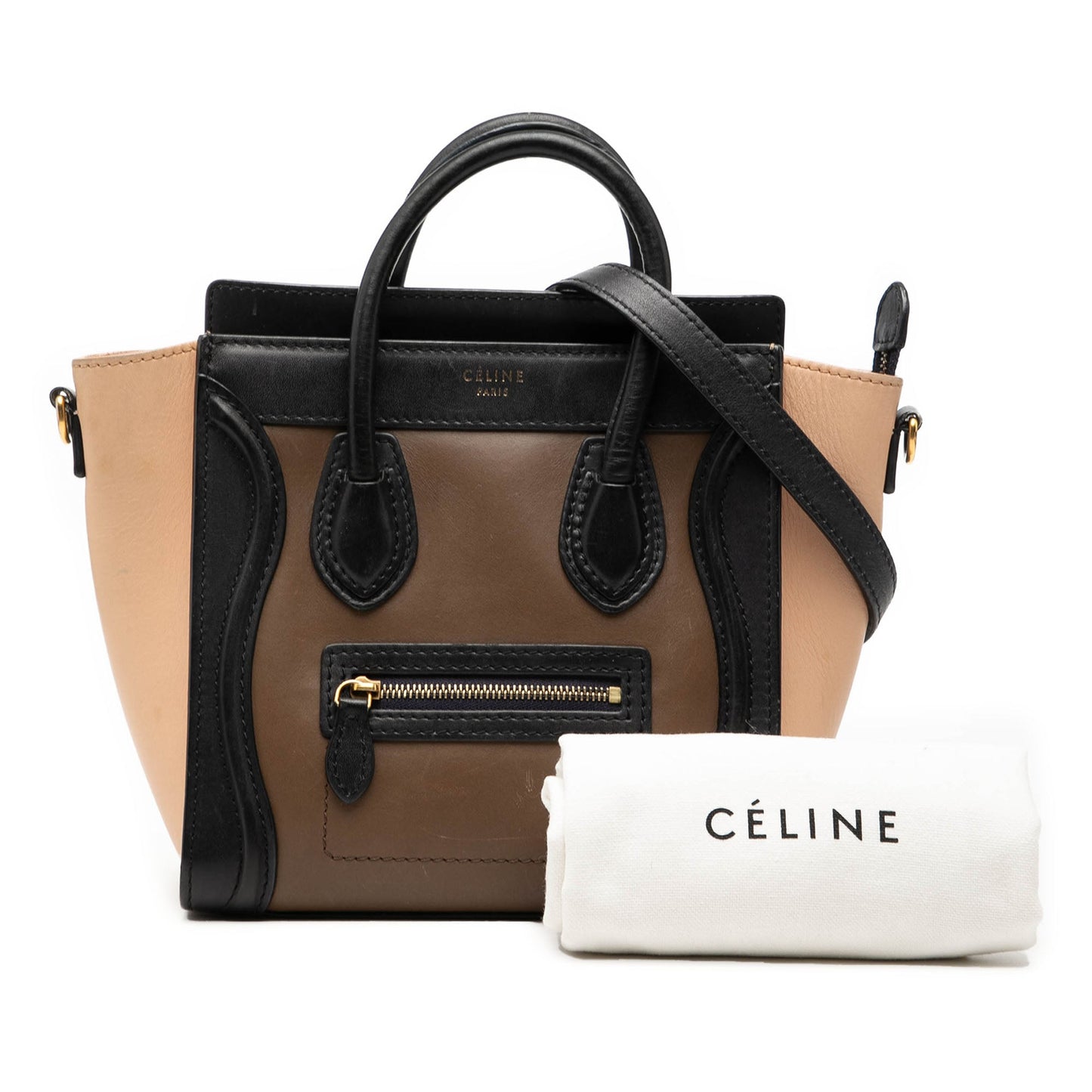 Celine Nano Tricolor Leather Luggage Tote