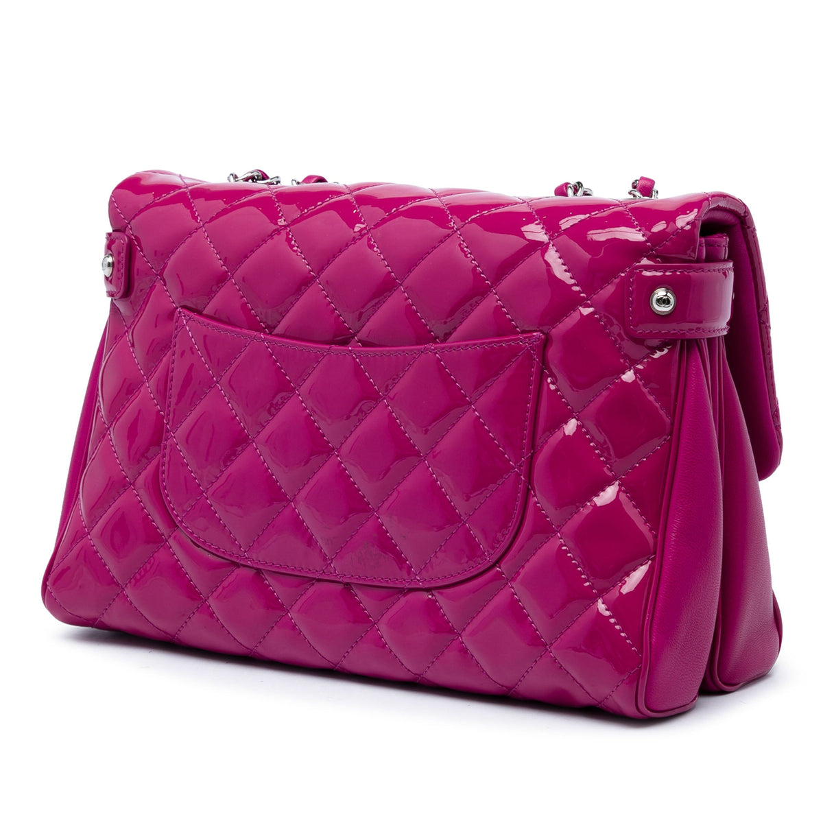 Chanel Large CC Quilted Patent Double Compartment Flap