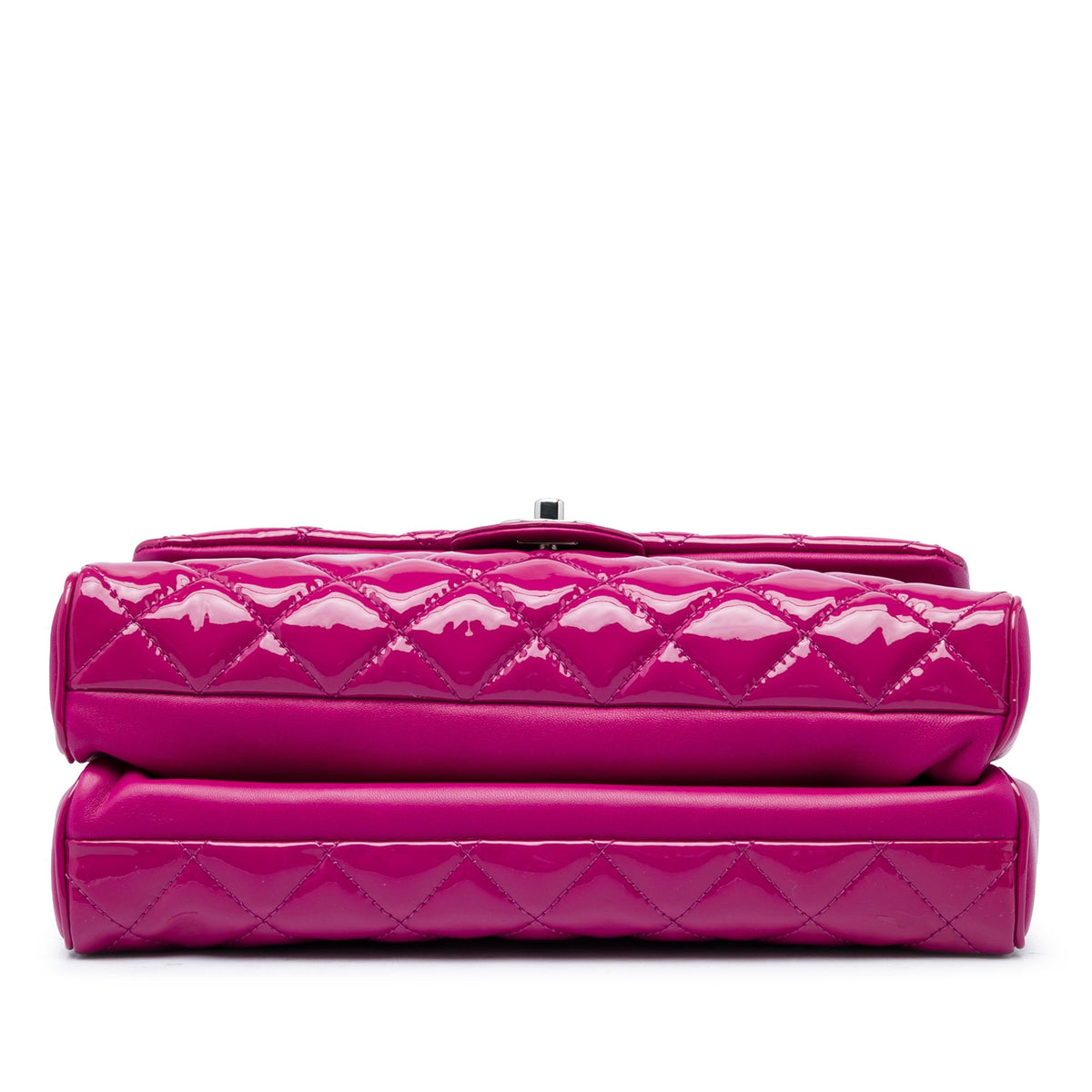 Chanel Large CC Quilted Patent Double Compartment Flap