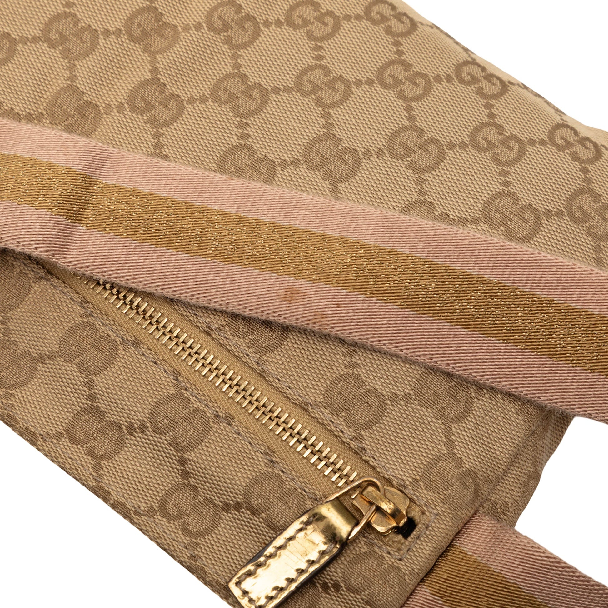 GG Canvas Web Double Pocket Belt Bag