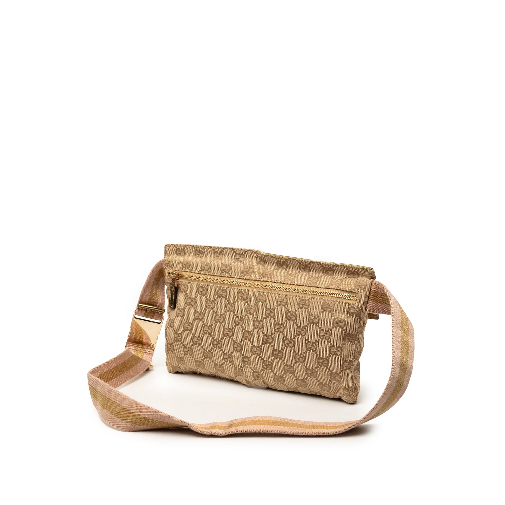GG Canvas Web Double Pocket Belt Bag