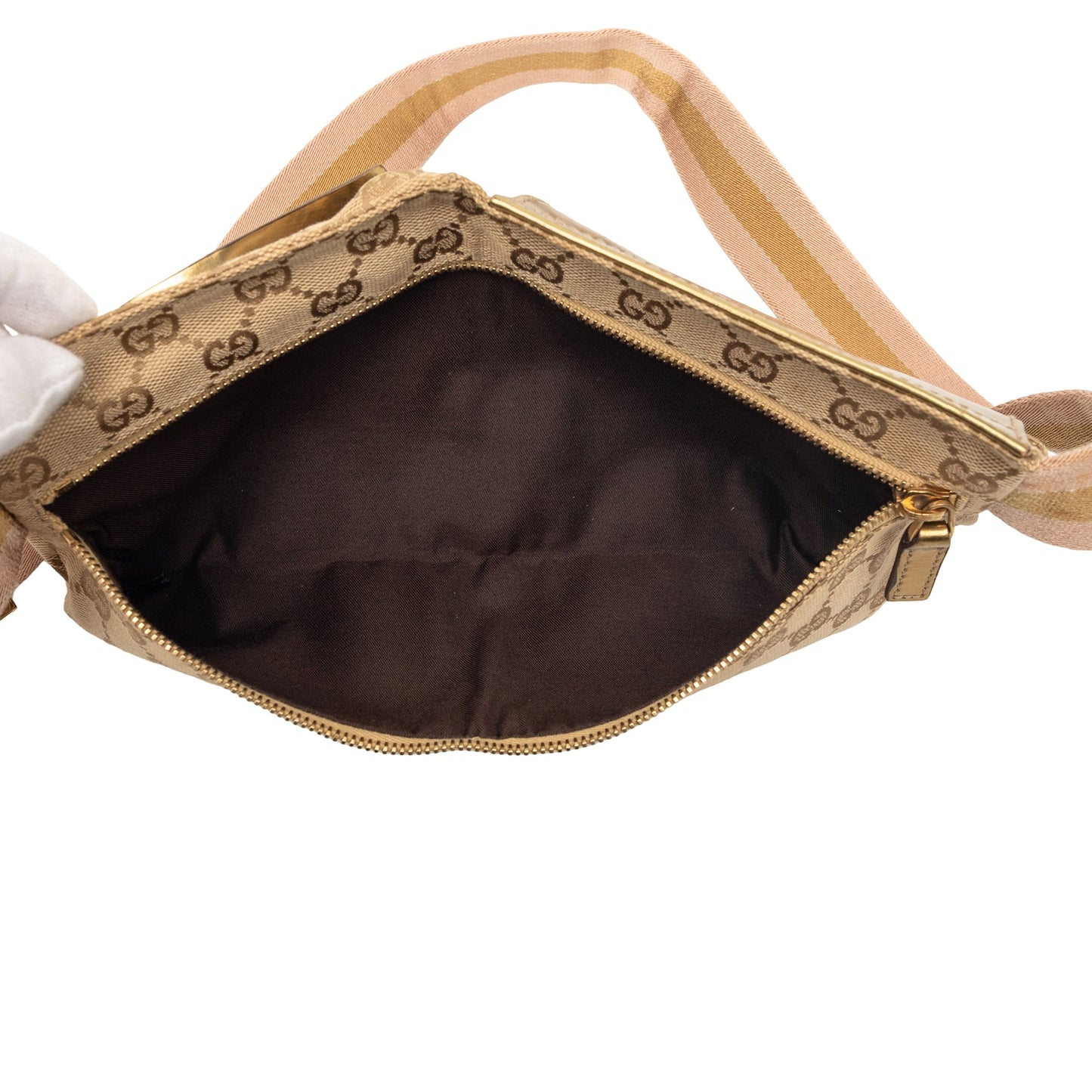 GG Canvas Web Double Pocket Belt Bag