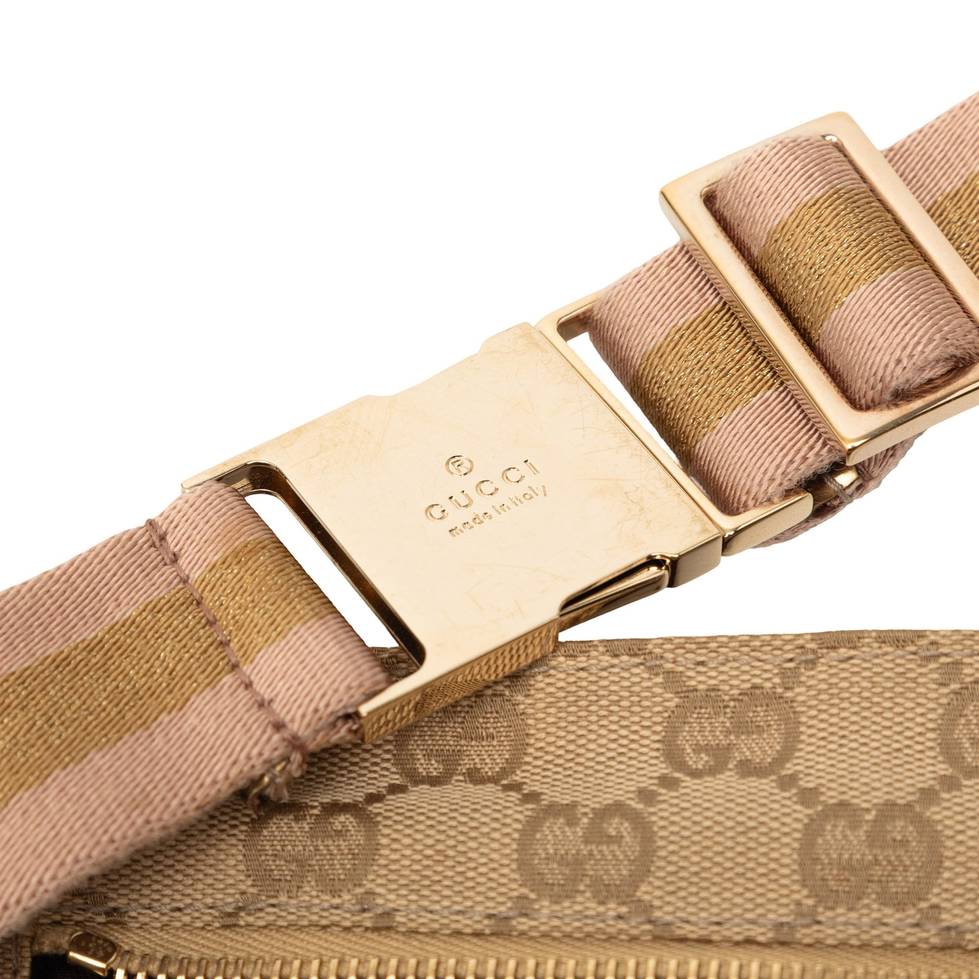 GG Canvas Web Double Pocket Belt Bag