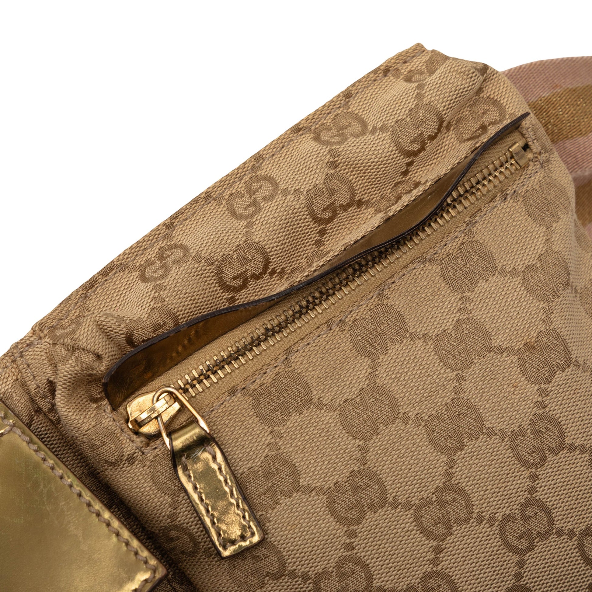 GG Canvas Web Double Pocket Belt Bag