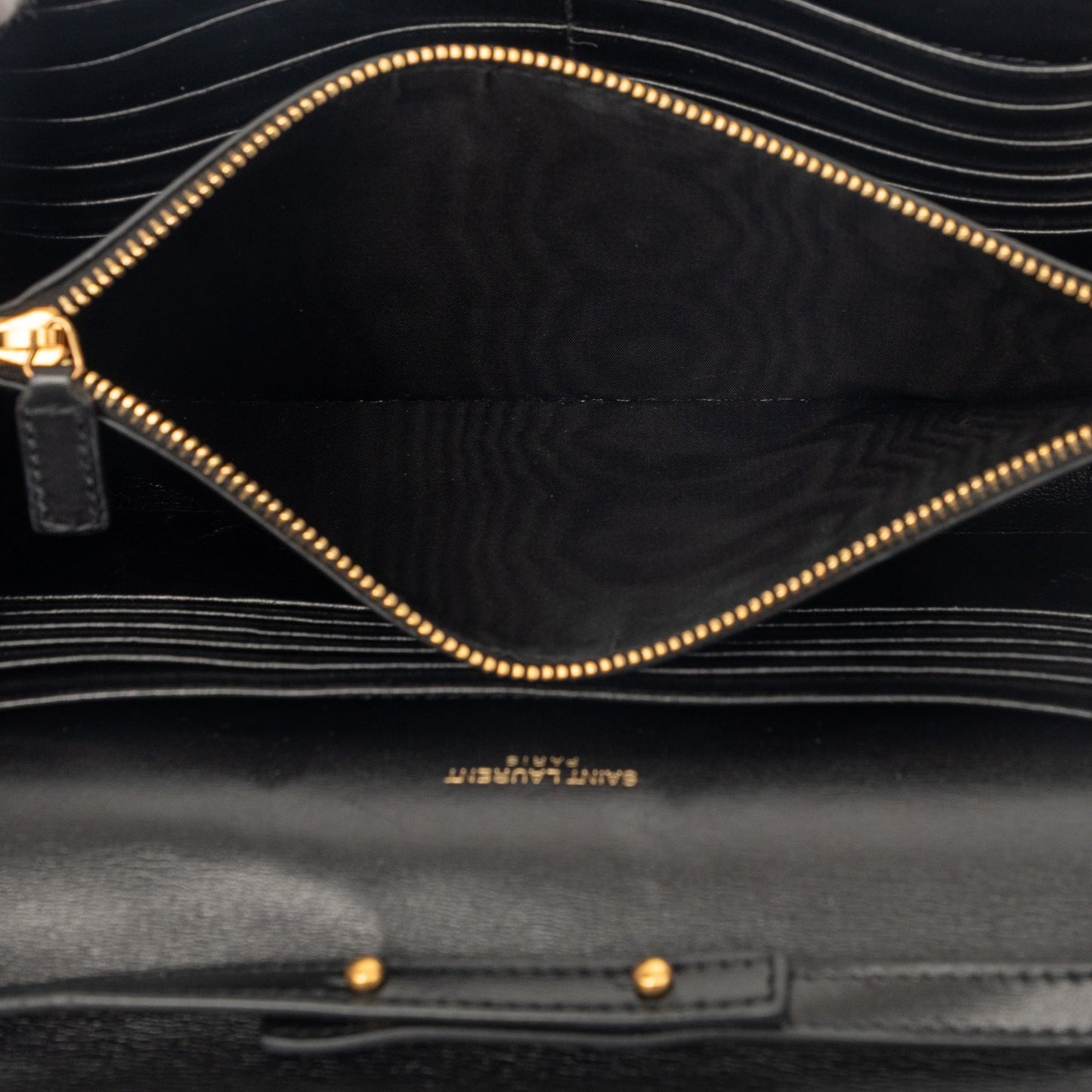 Saint Laurent Leather Monogram Sulpice Wallet on Chain