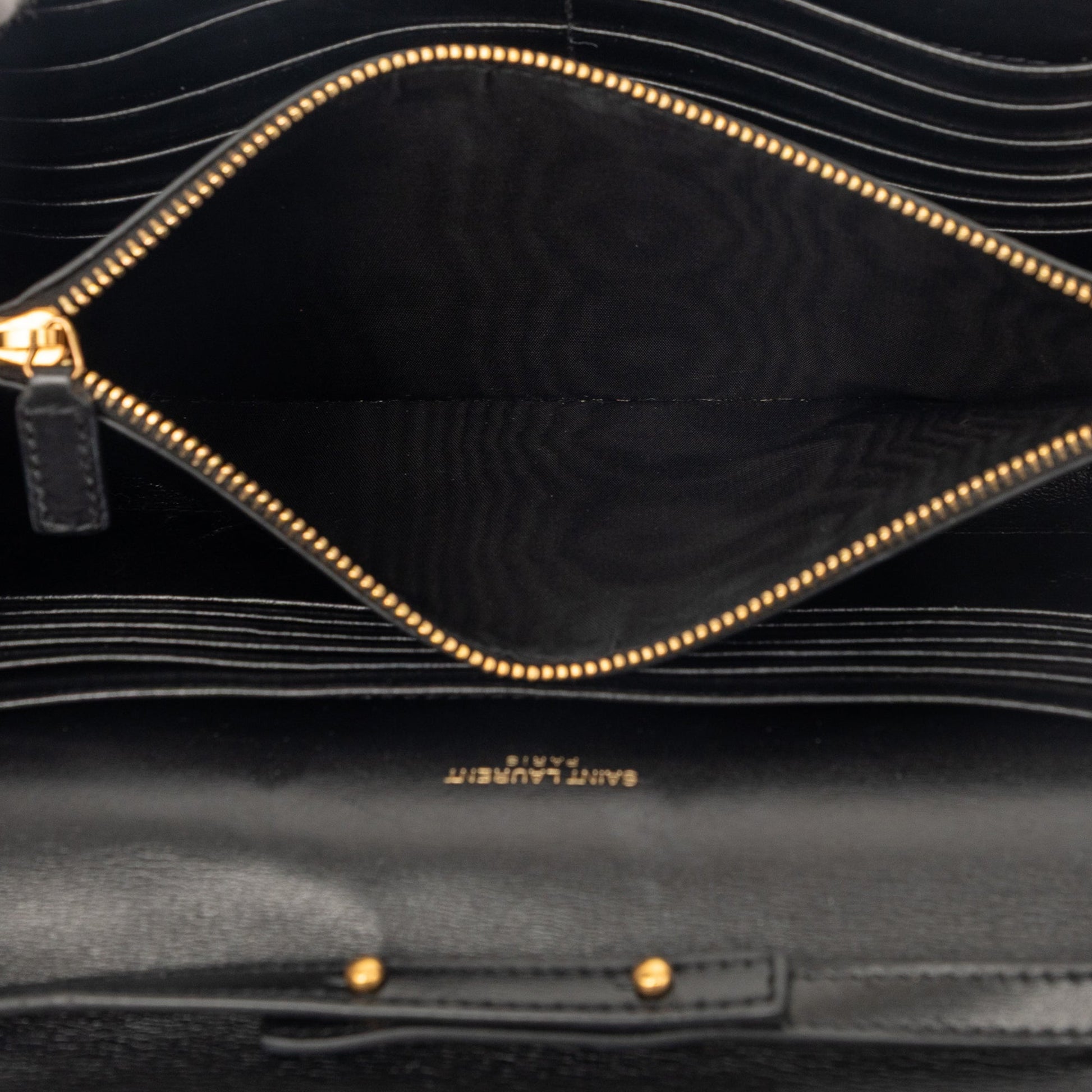 Saint Laurent Leather Monogram Sulpice Wallet on Chain