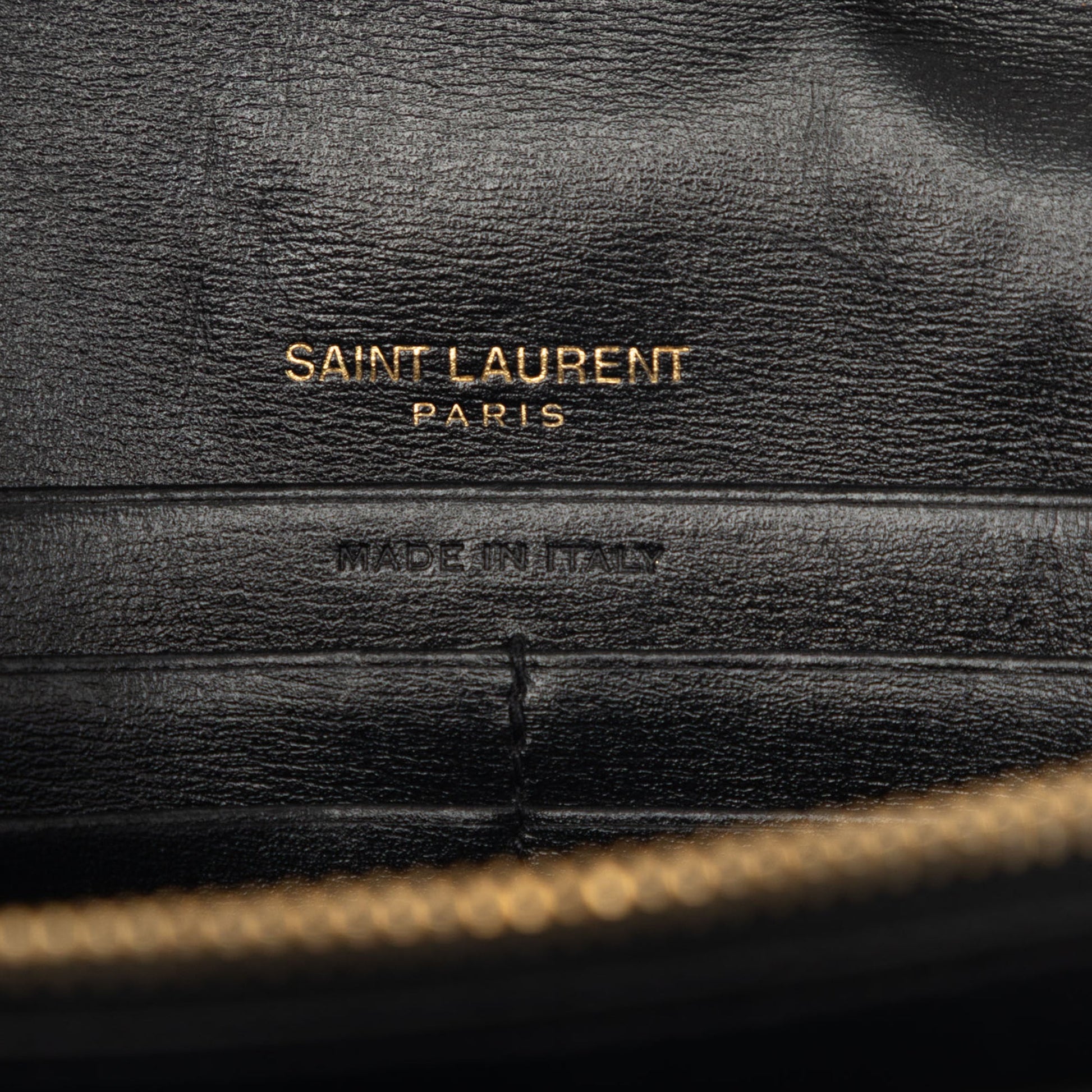 Saint Laurent Leather Monogram Sulpice Wallet on Chain