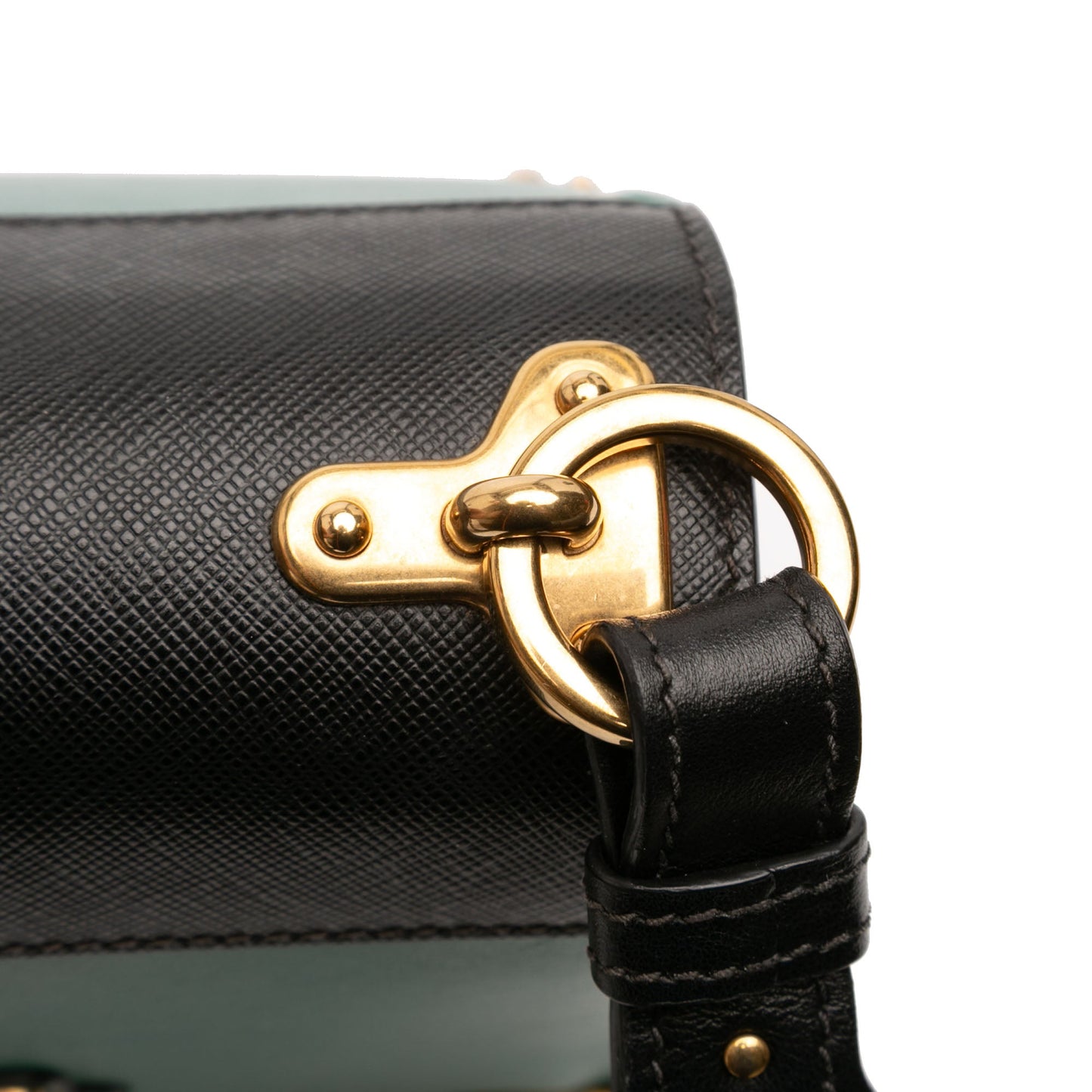 Prada Saffiano Trimmed City Calf Crystal Cahier Crossbody