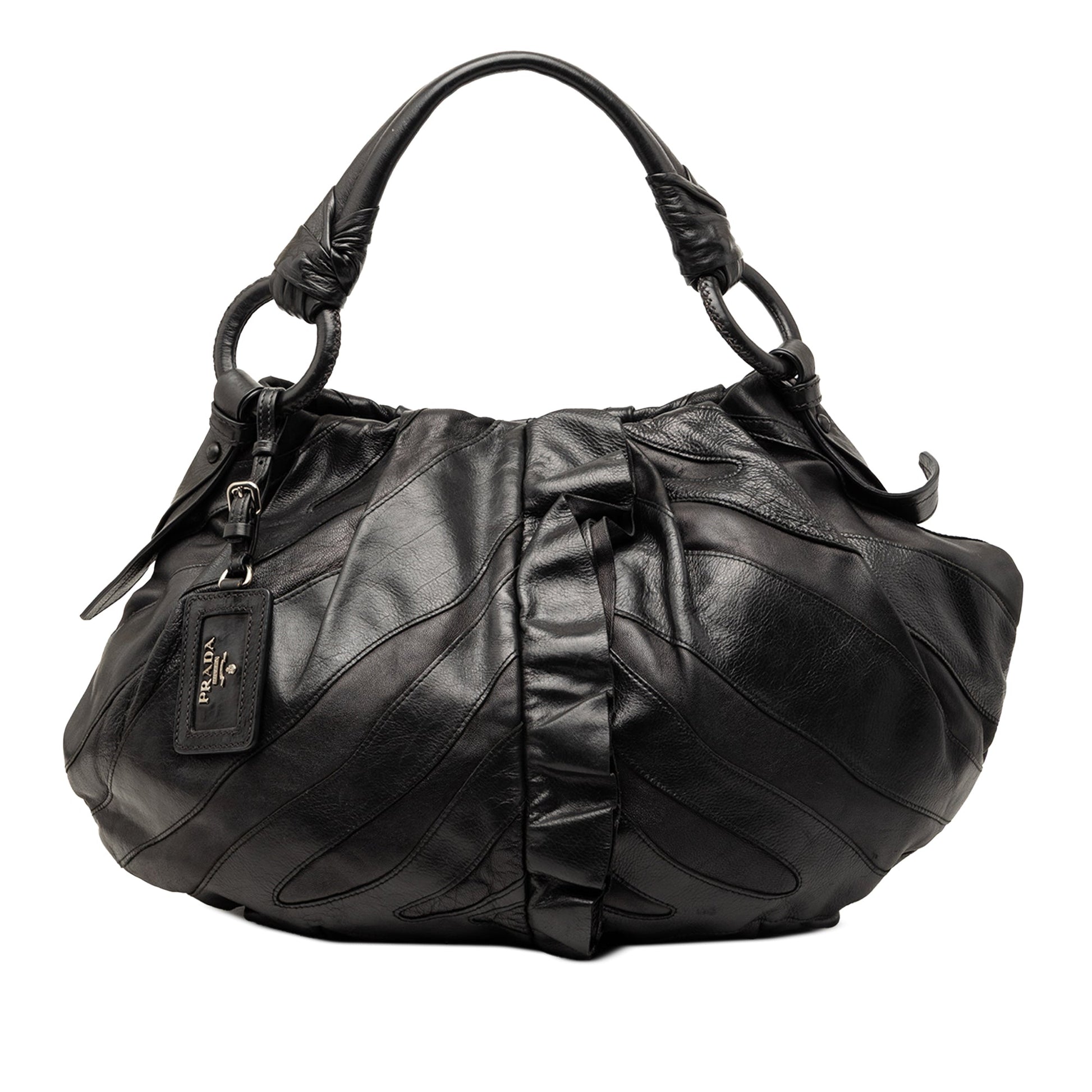Prada Nappa Mordore Ruffle Hobo