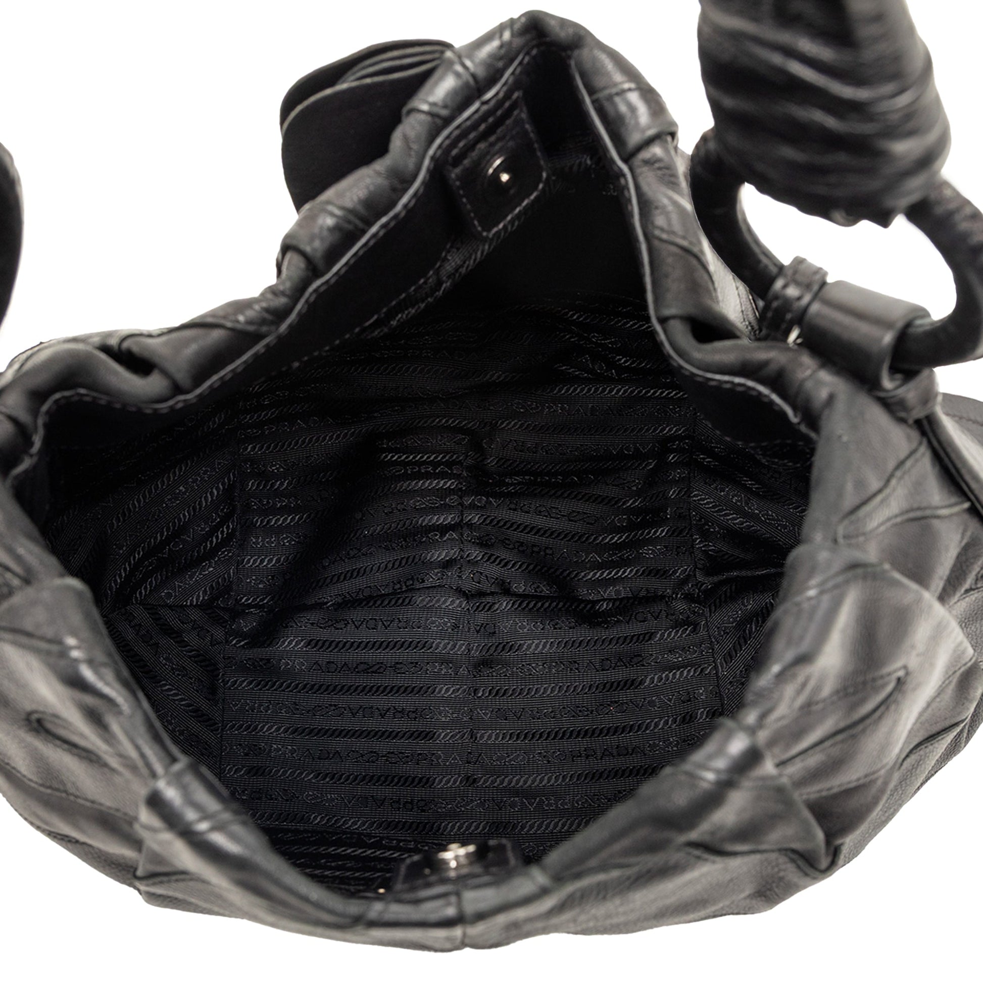 Prada Nappa Mordore Ruffle Hobo