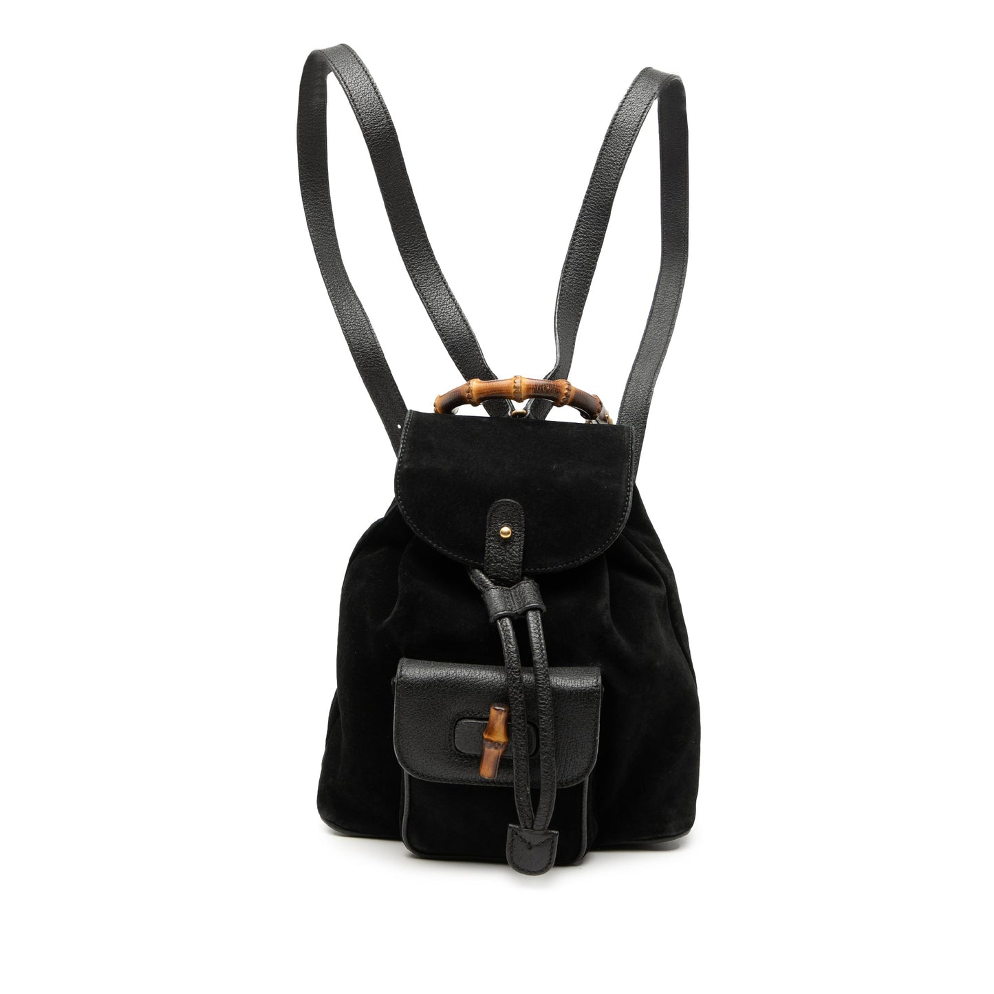 Gucci Suede Bamboo Backpack