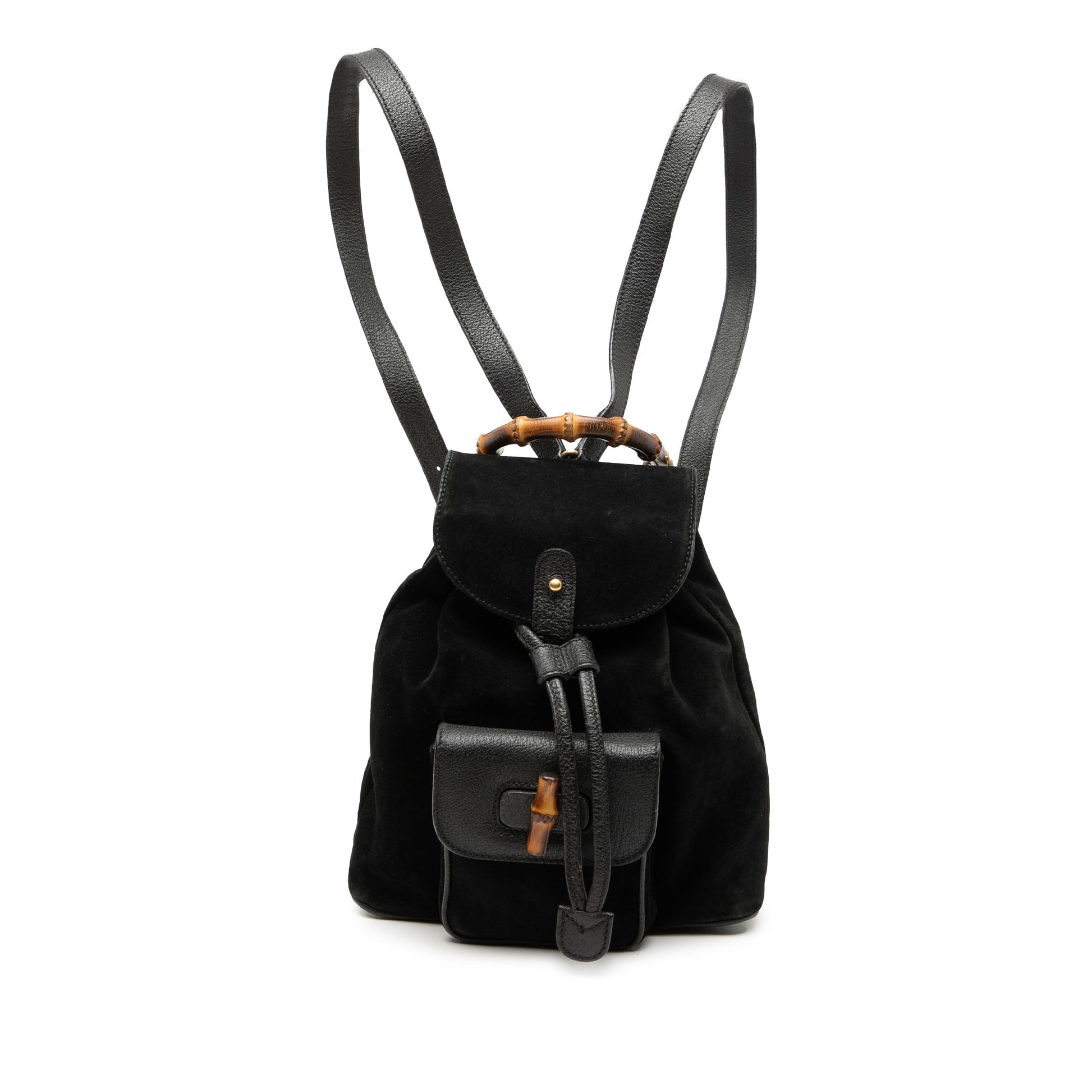 Gucci Suede Bamboo Backpack