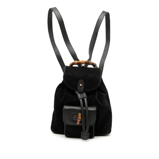 Gucci Suede Bamboo Backpack