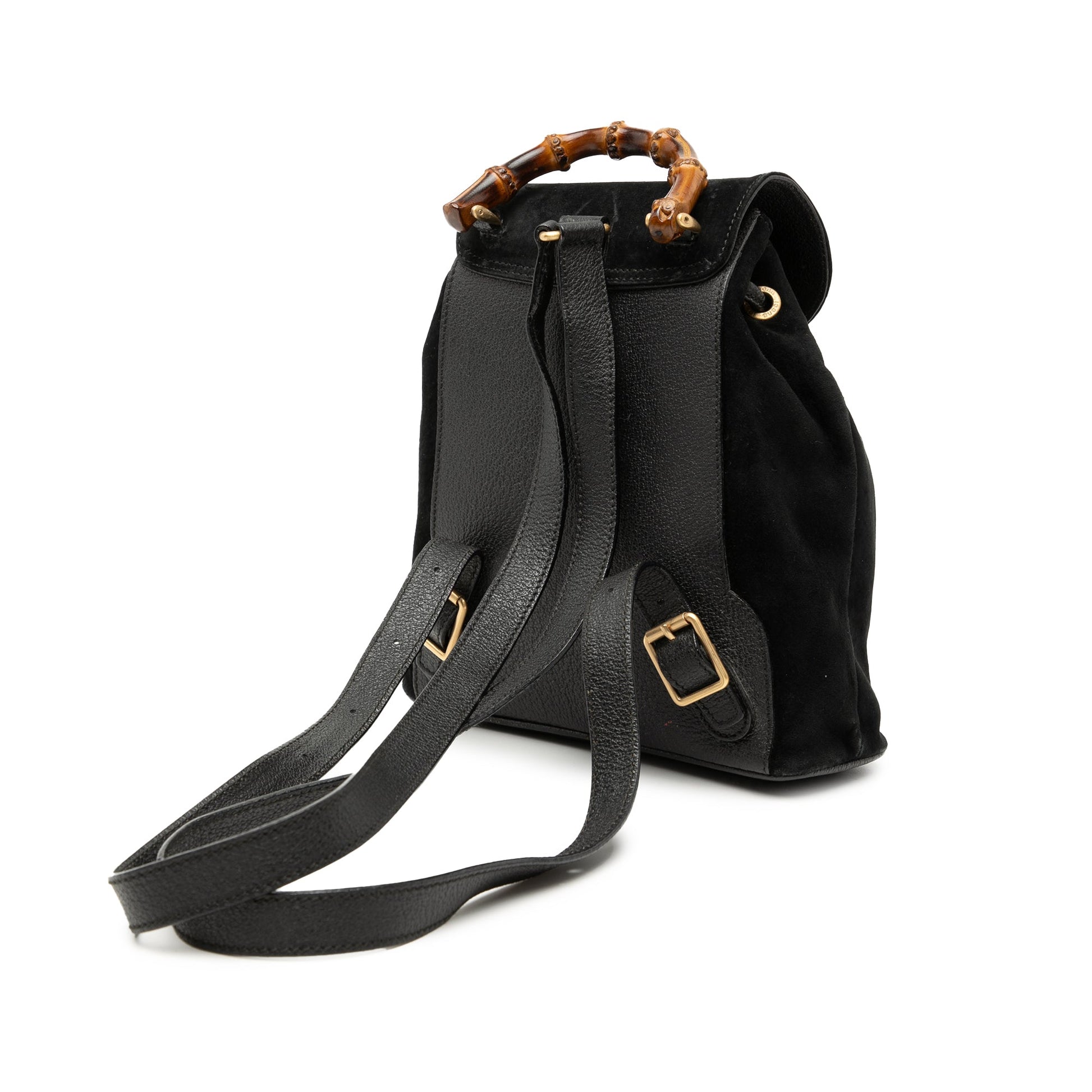 Gucci Suede Bamboo Backpack