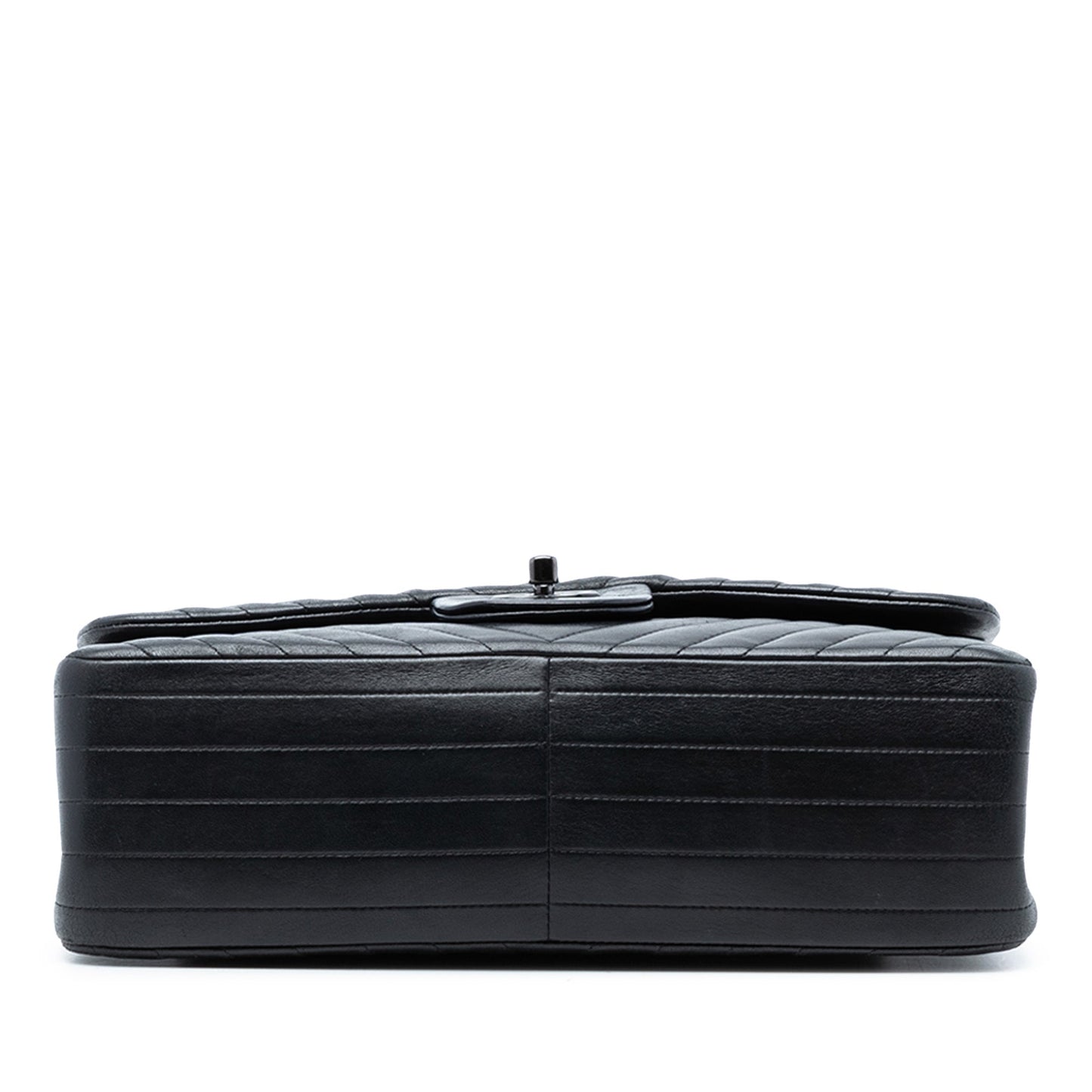 Jumbo Classic Chevron Lambskin So Black Double Flap