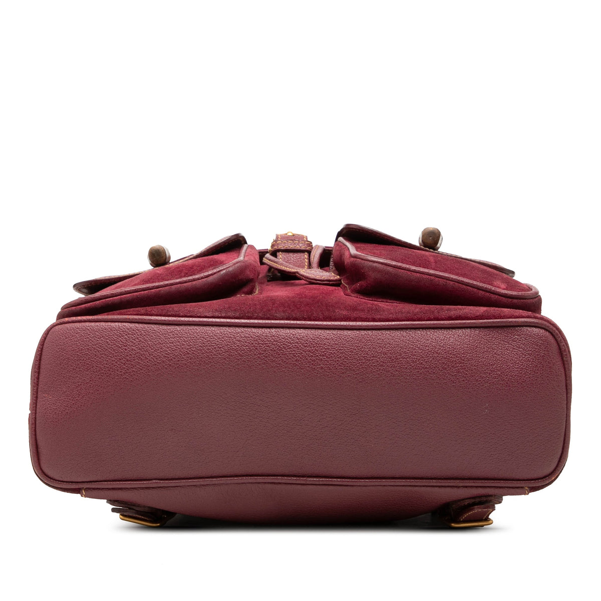 Gucci Large Suede Bamboo Drawstring Backpack