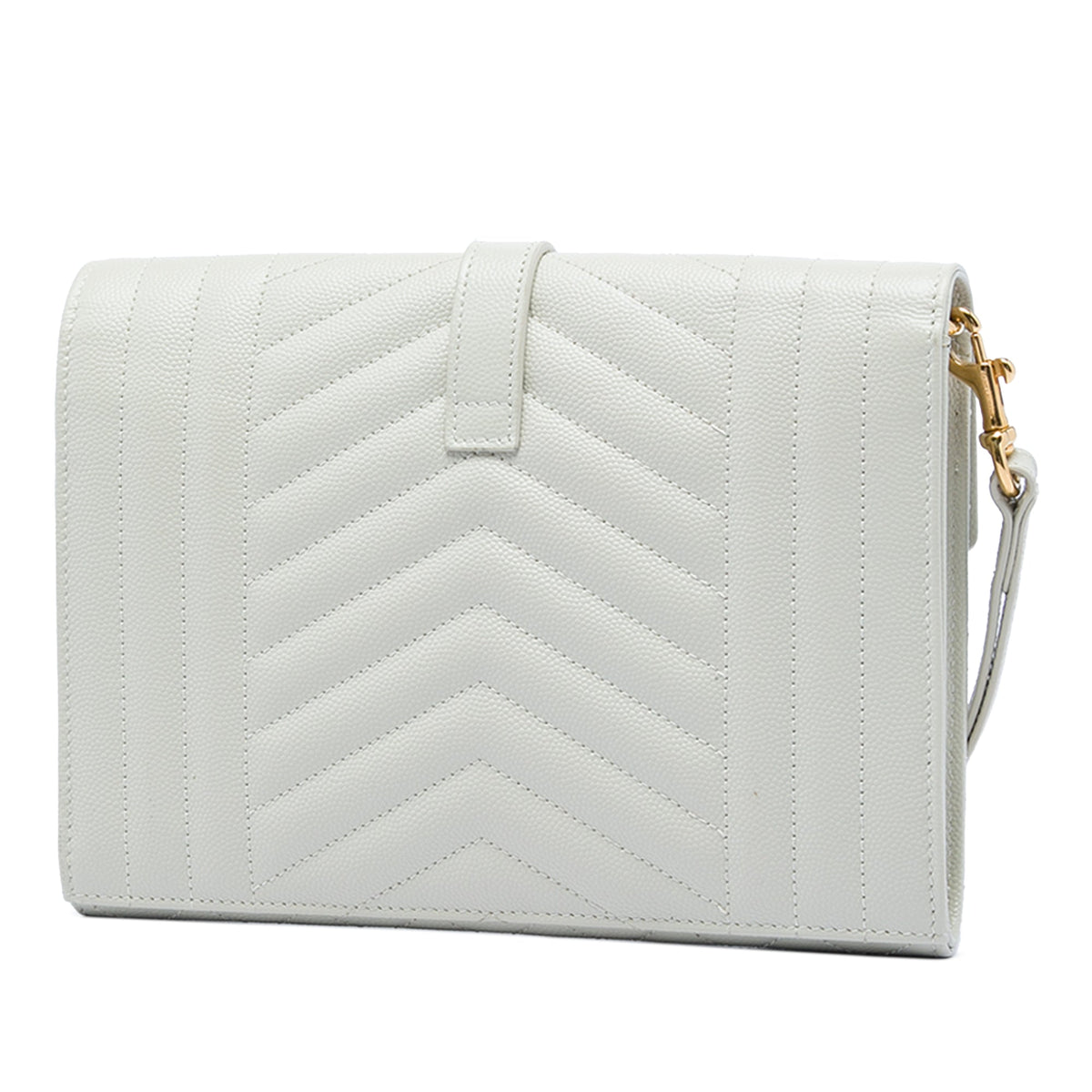 Saint Laurent Grain De Poudre Triquilt Monogram Envelope Clutch