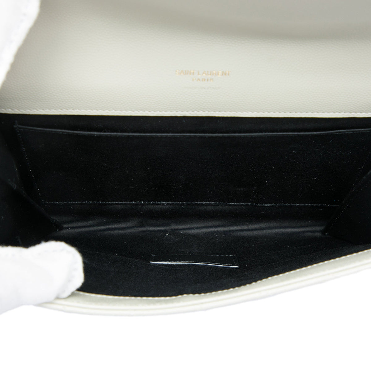 Saint Laurent Grain De Poudre Triquilt Monogram Envelope Clutch