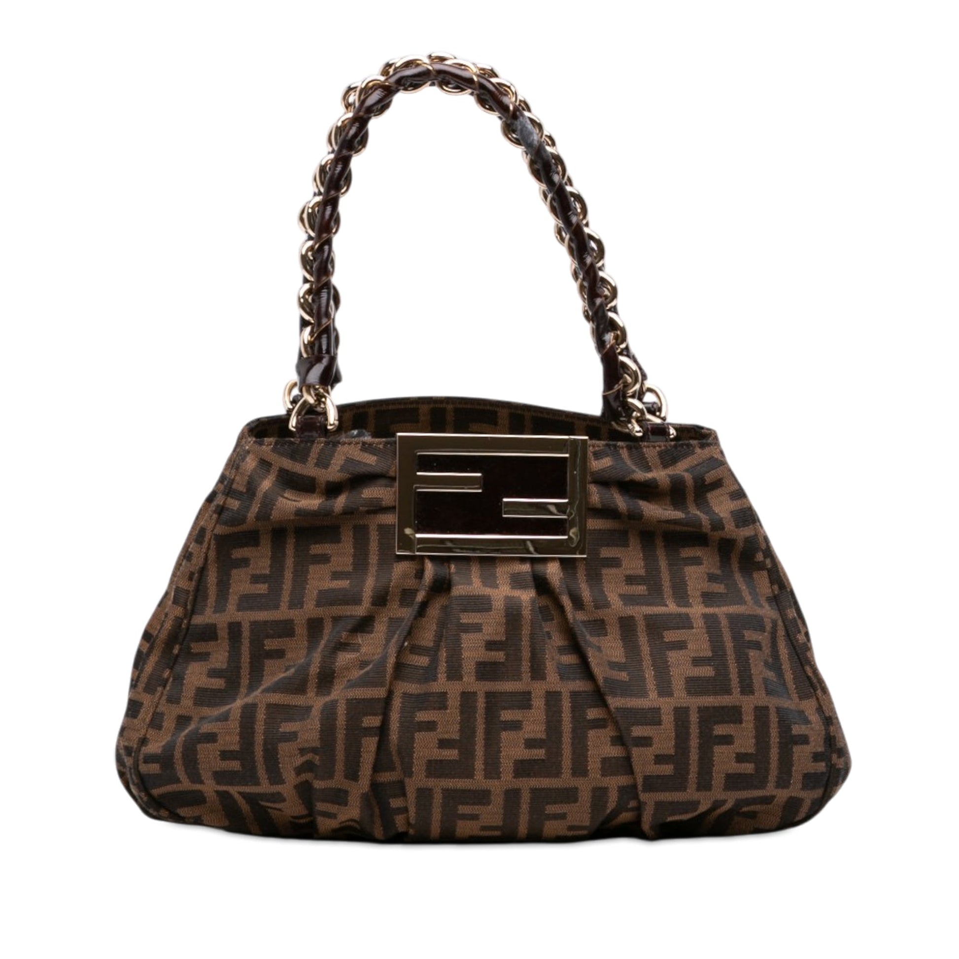 Fendi Small Zucca Canvas Mia Chain Tote