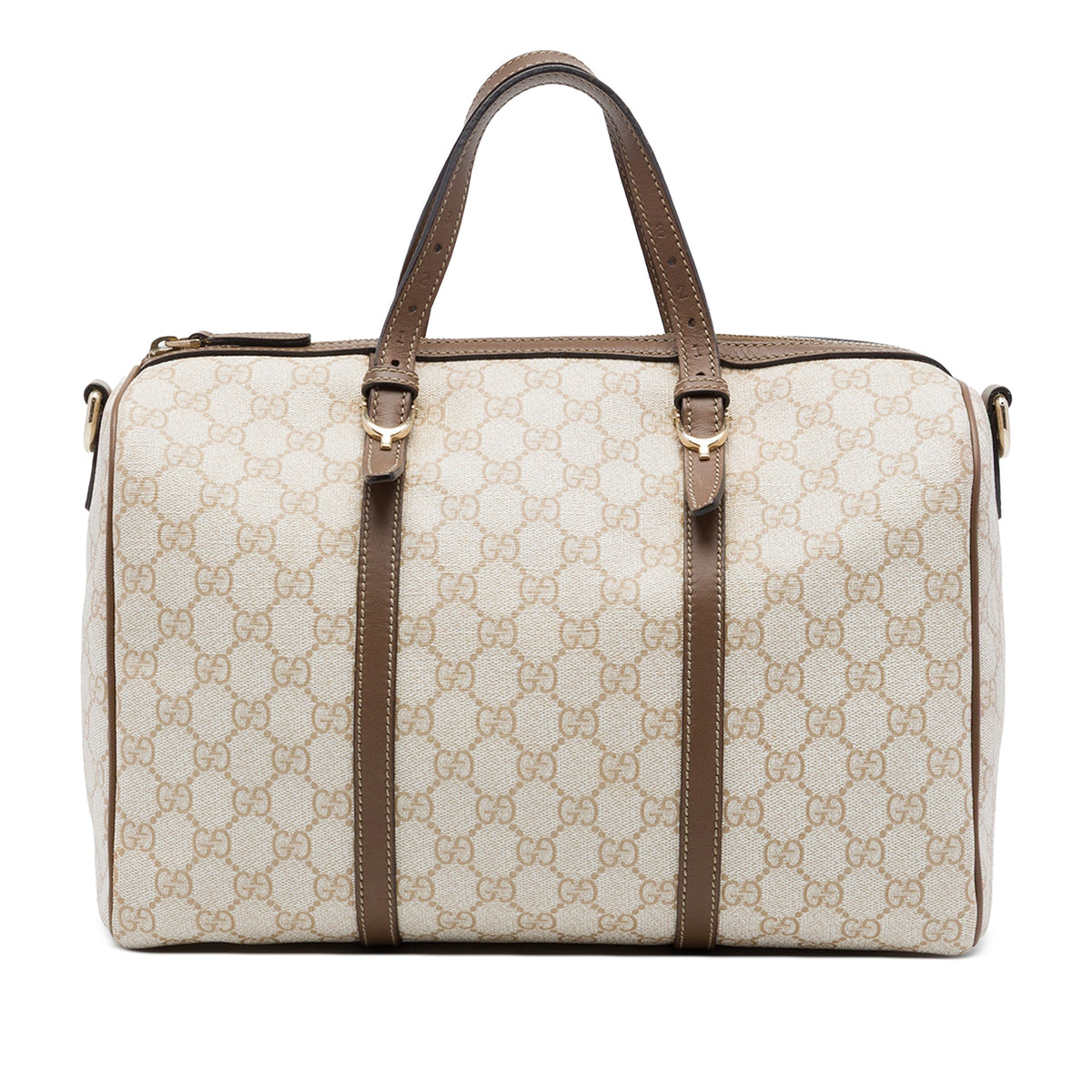 Gucci Medium GG Supreme Nice Boston Bag — Beige