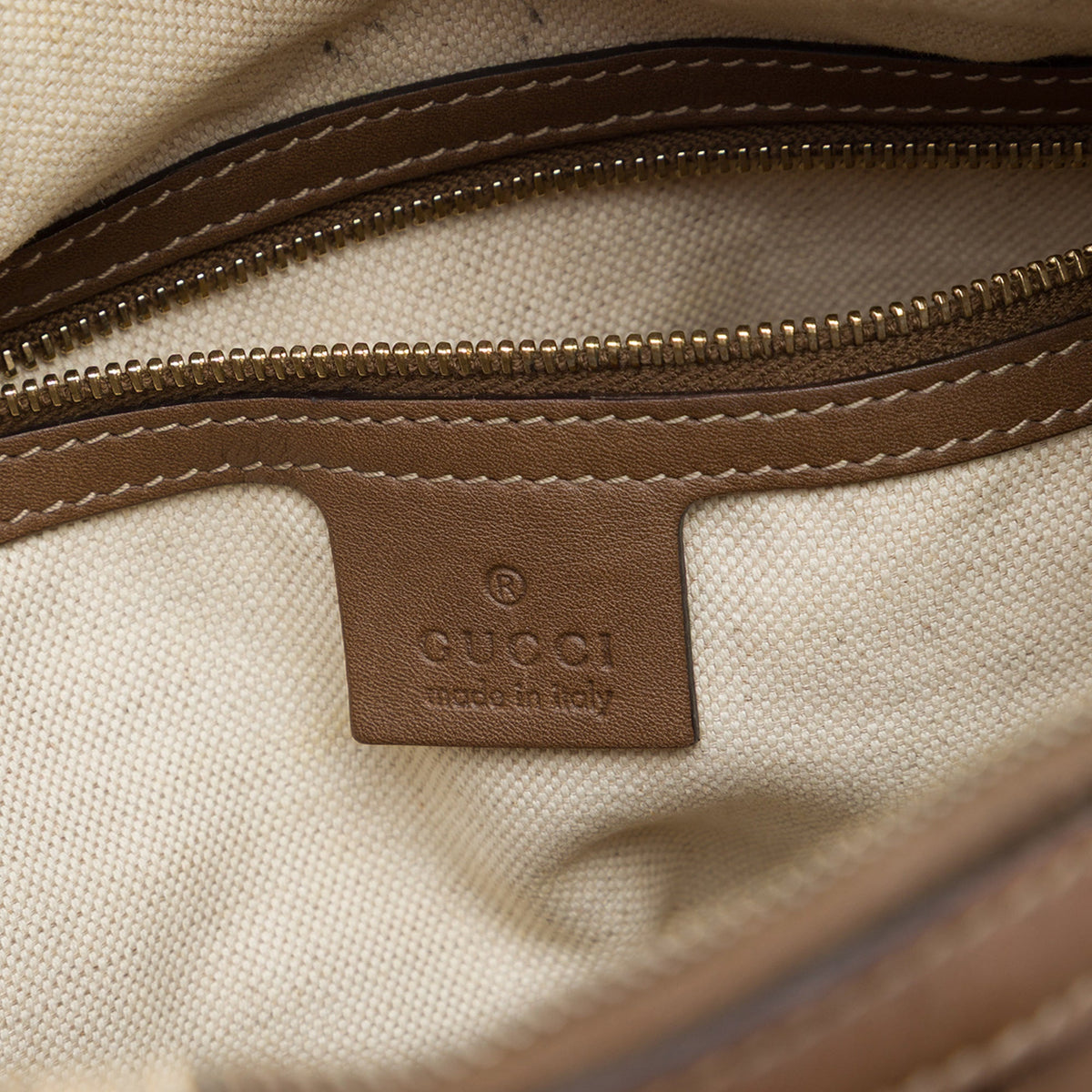 Gucci Medium GG Supreme Nice Boston Bag — Beige
