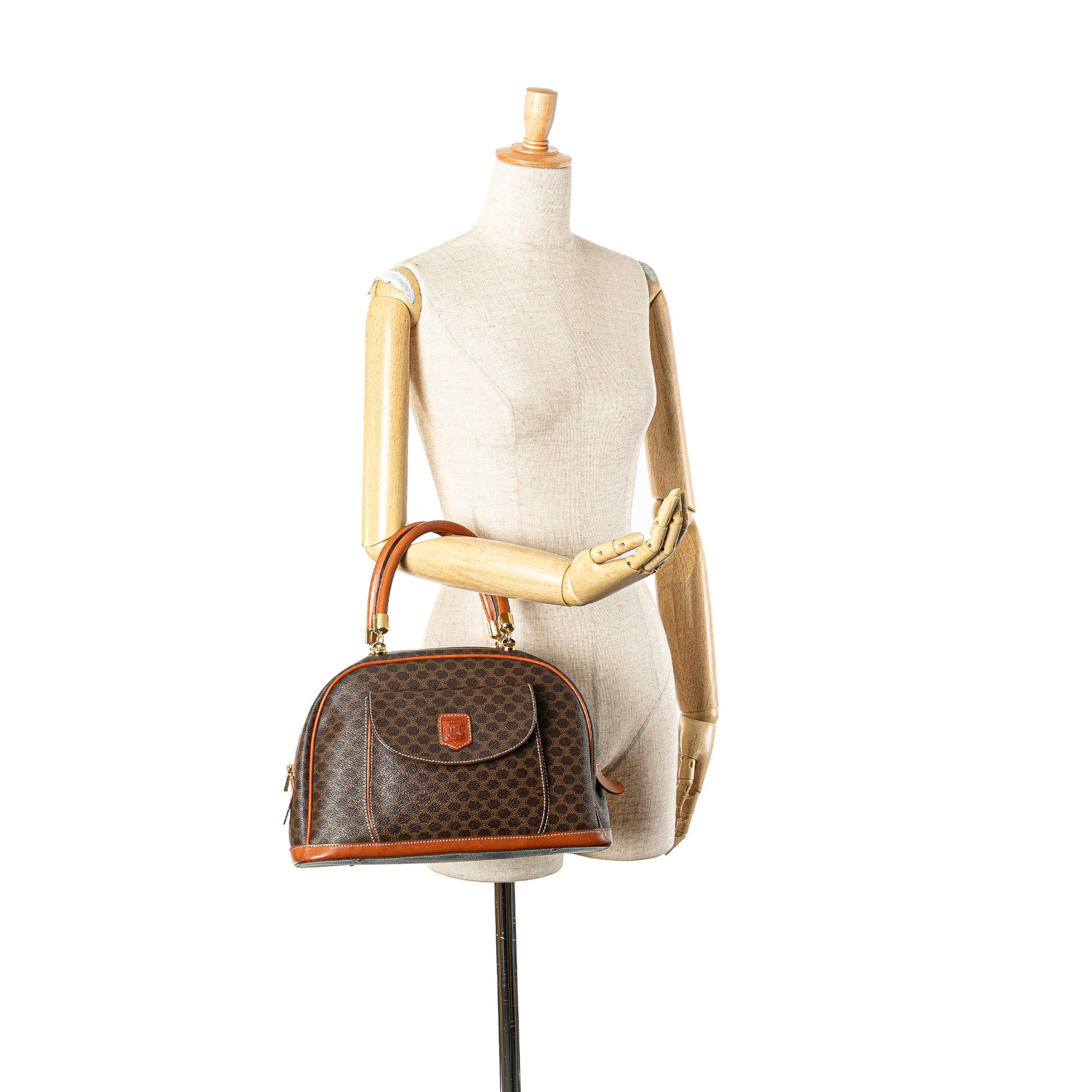 Celine Macadam Coated Canvas Handbag