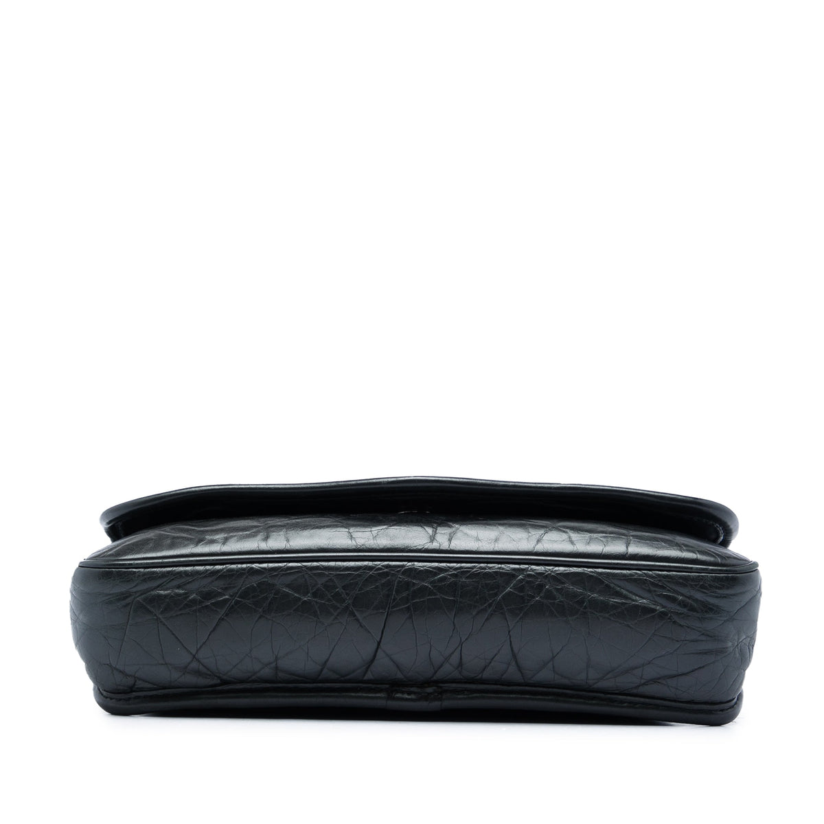 Chanel Quilted Aged Calfskin Oval Logo Flap — Black
